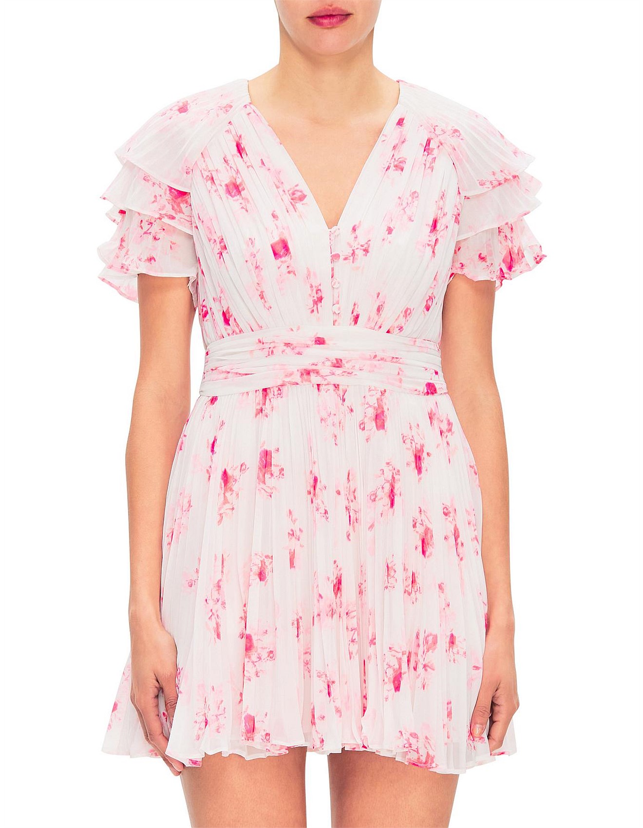 Floral Print Self Portrait Tiered Mini Dress SELF-PORTRAIT Tiered