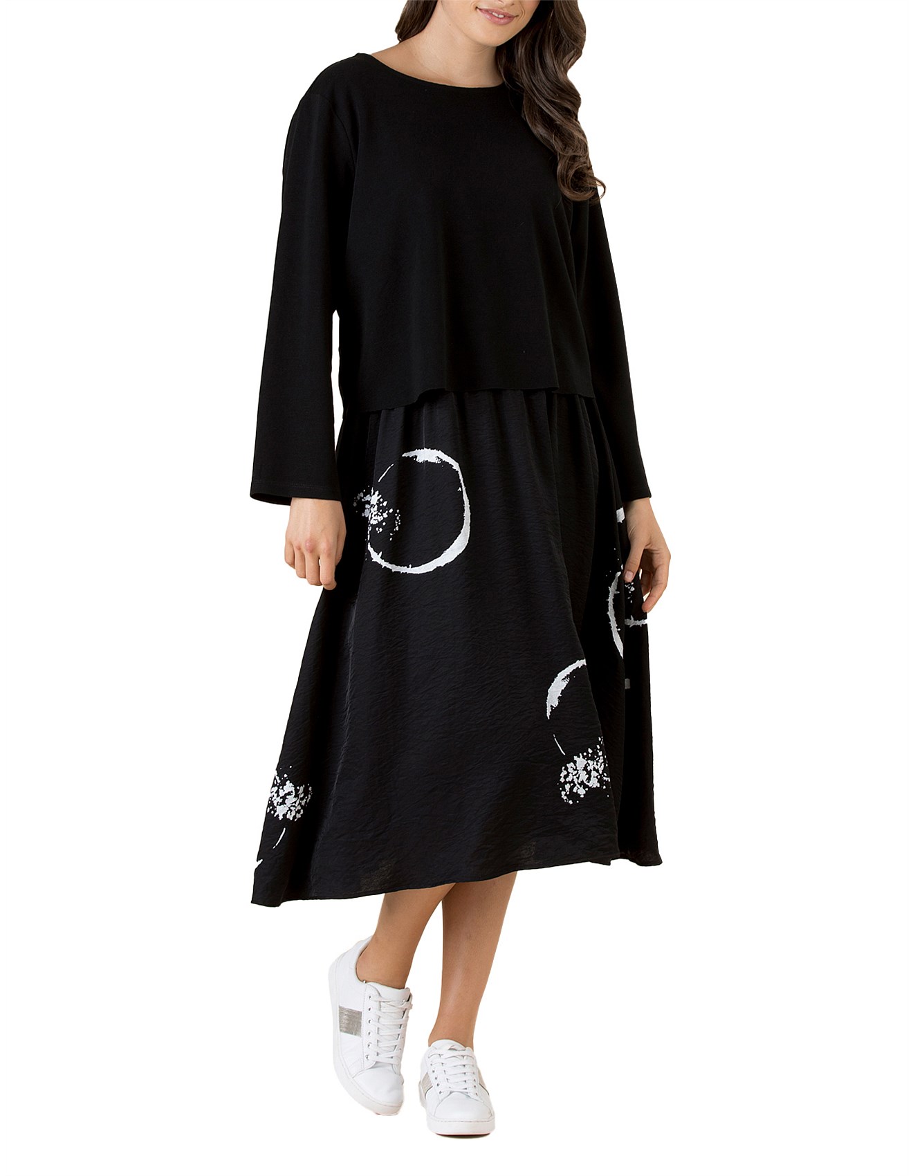 Clarity By Threadz Clarity 2 In 1 Plain & Print Layer Dress | David Jones