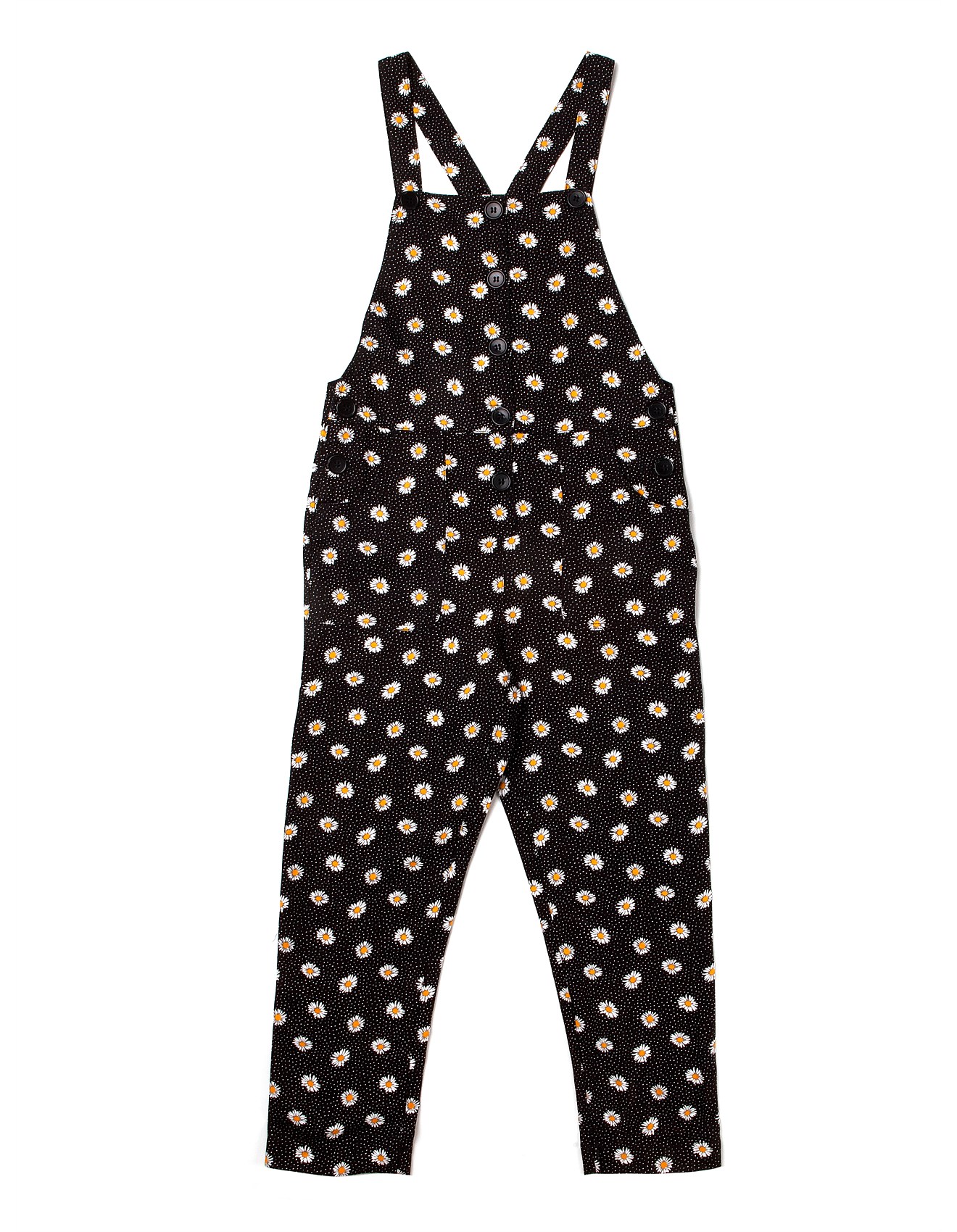 black daisy overalls