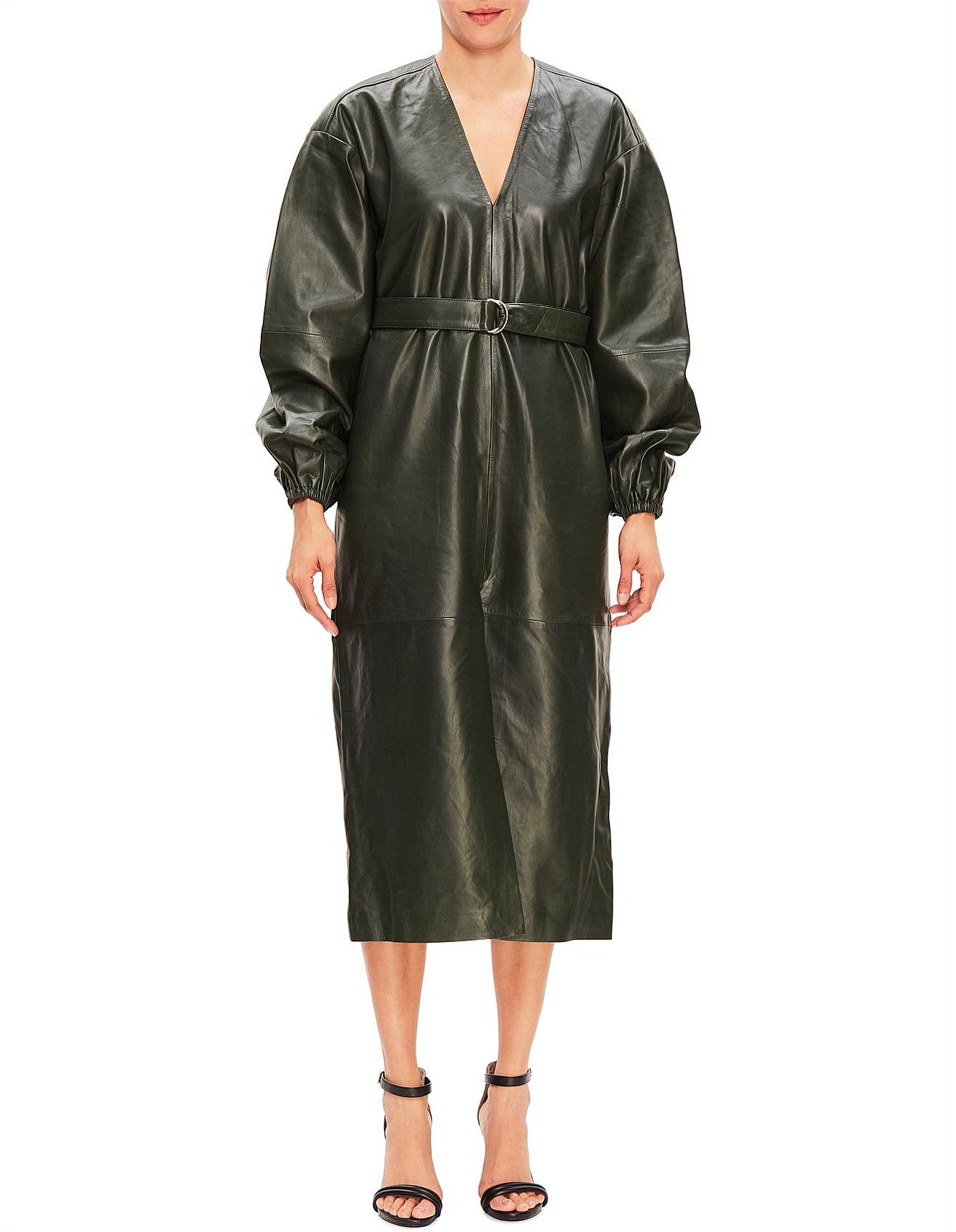 long leather dress
