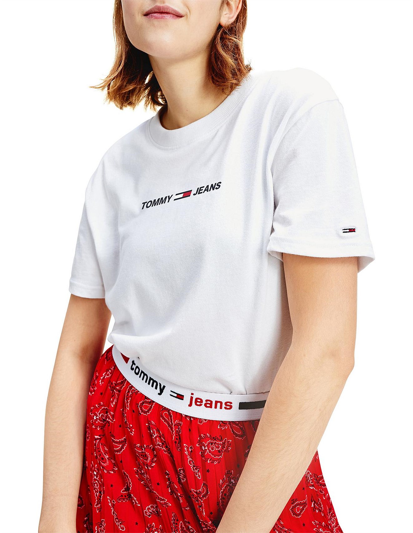 tommy jeans modern linear logo tee