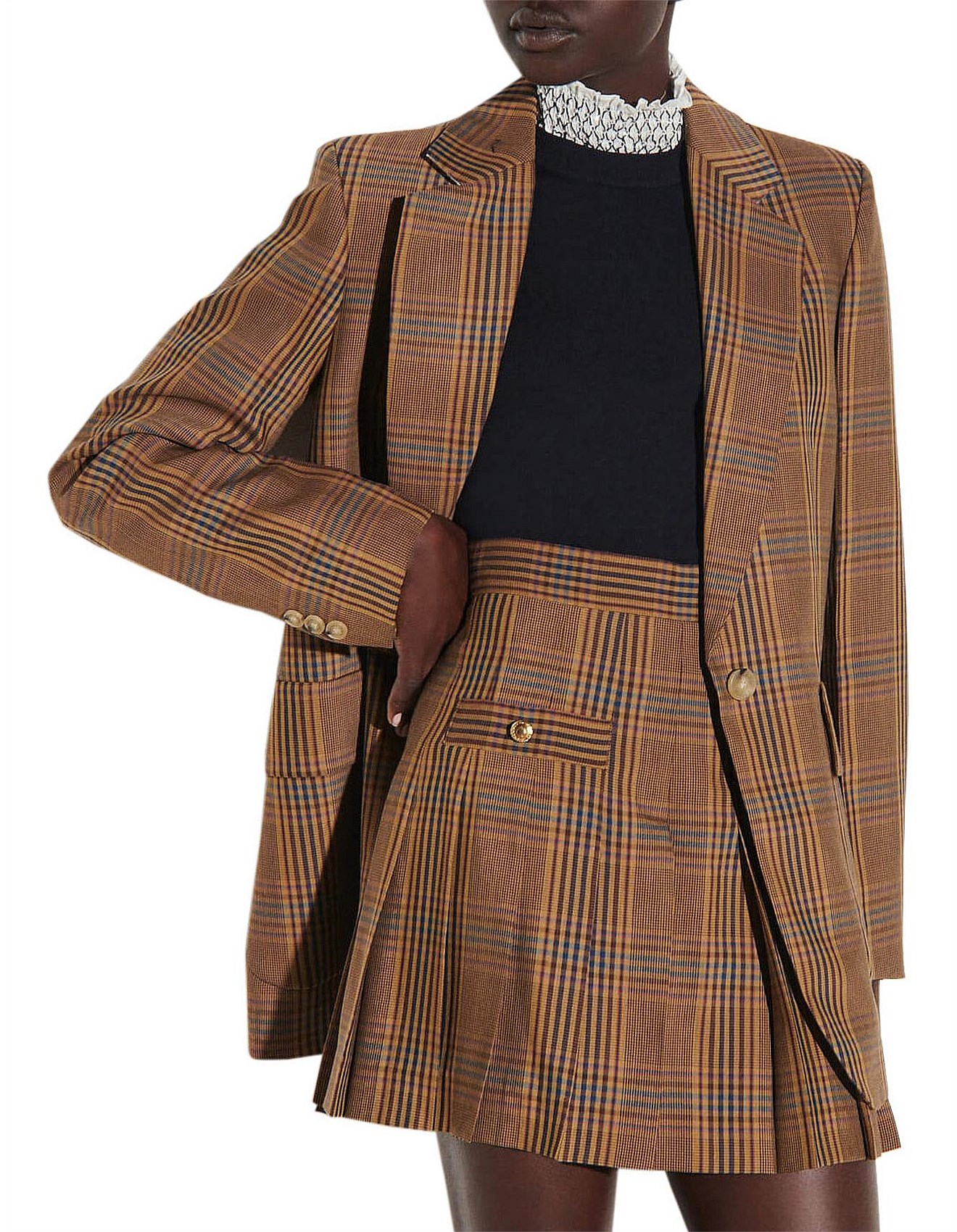 sandro plaid coat