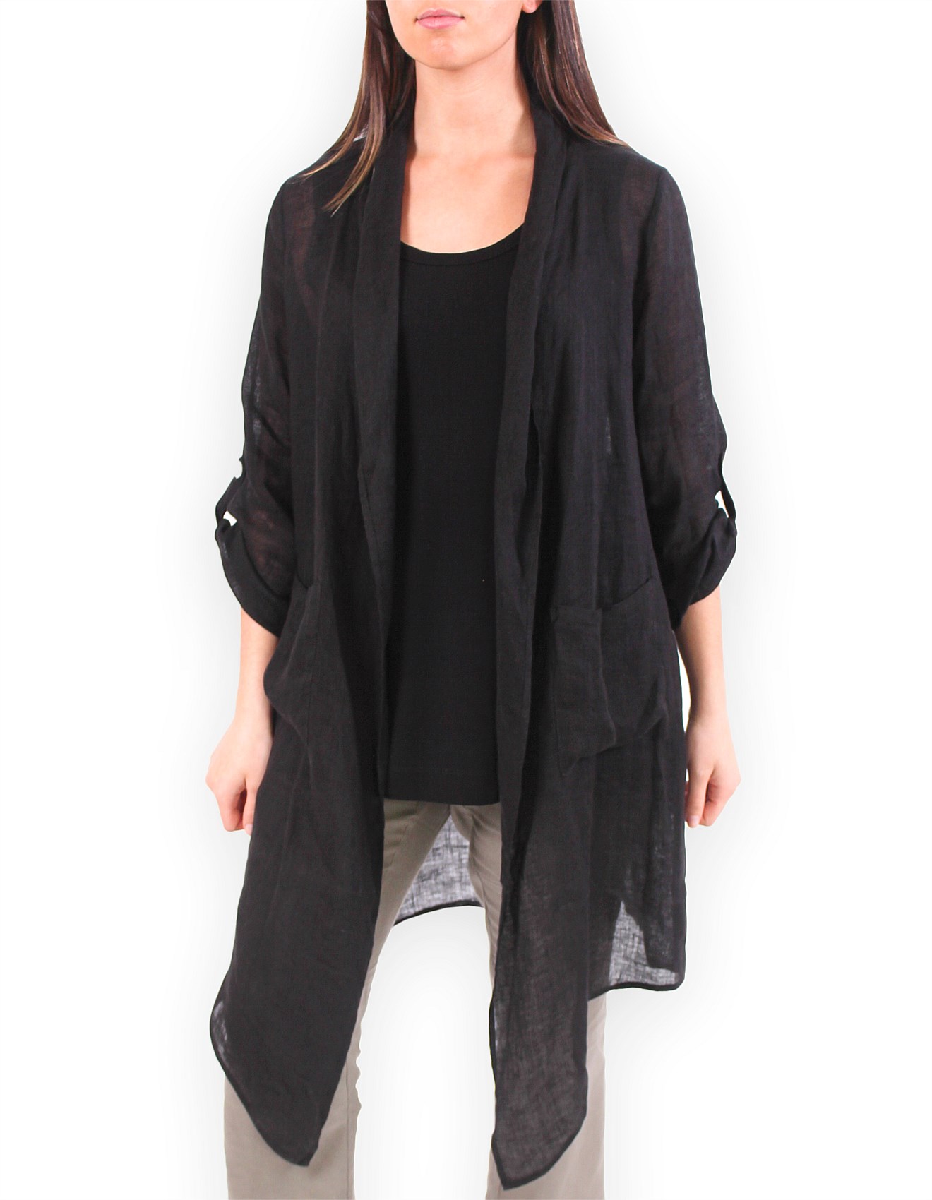 waterfall linen jacket