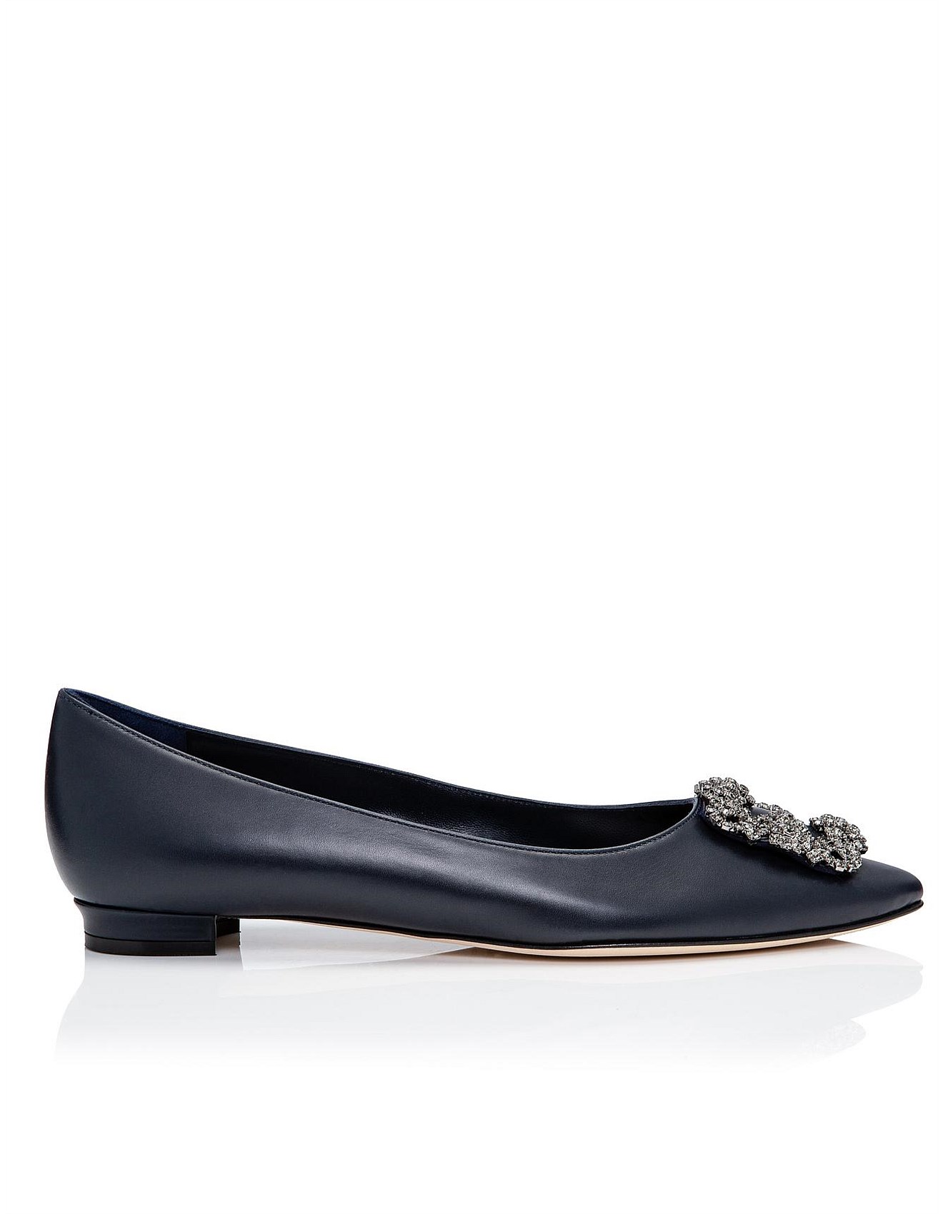 navy leather flat shoes