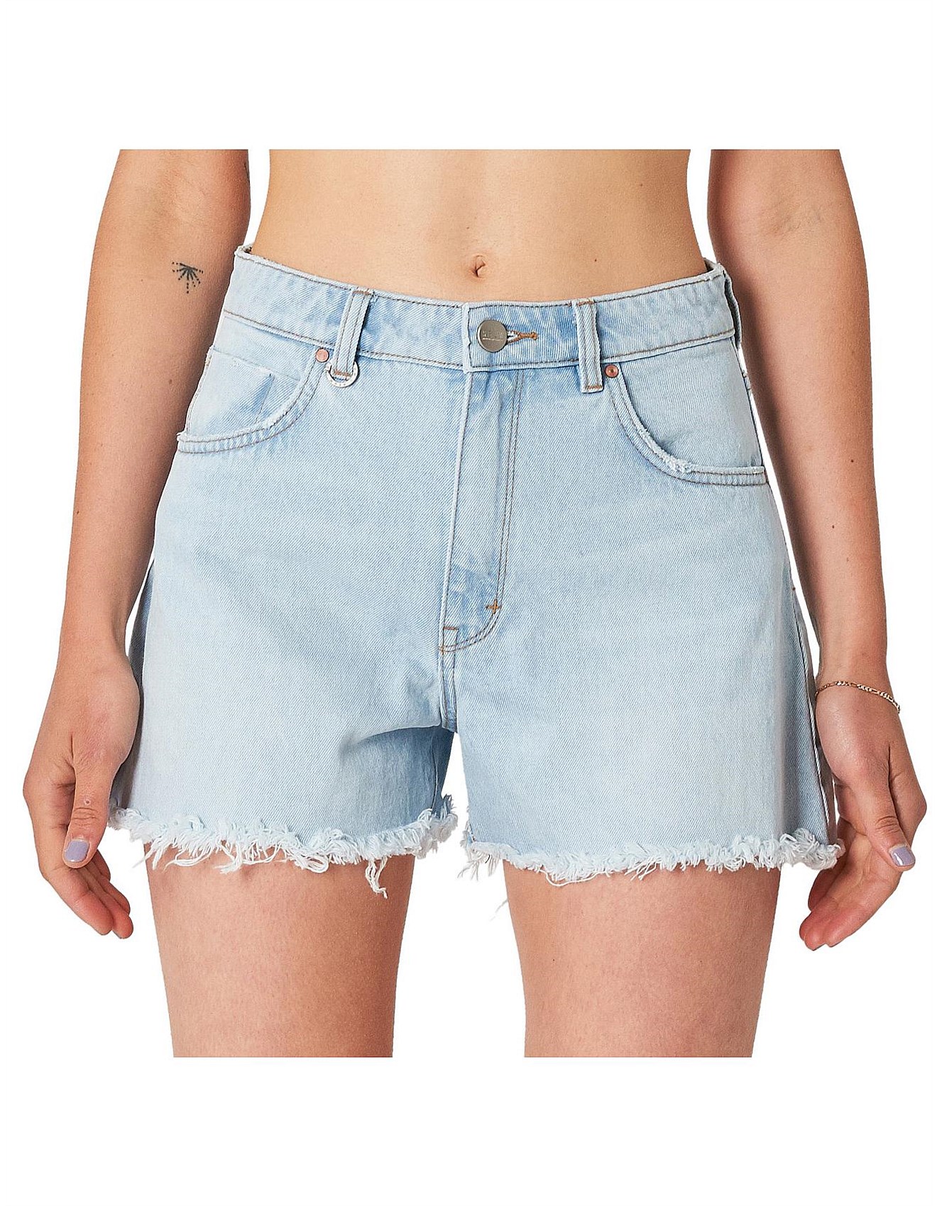 blue denim shorts