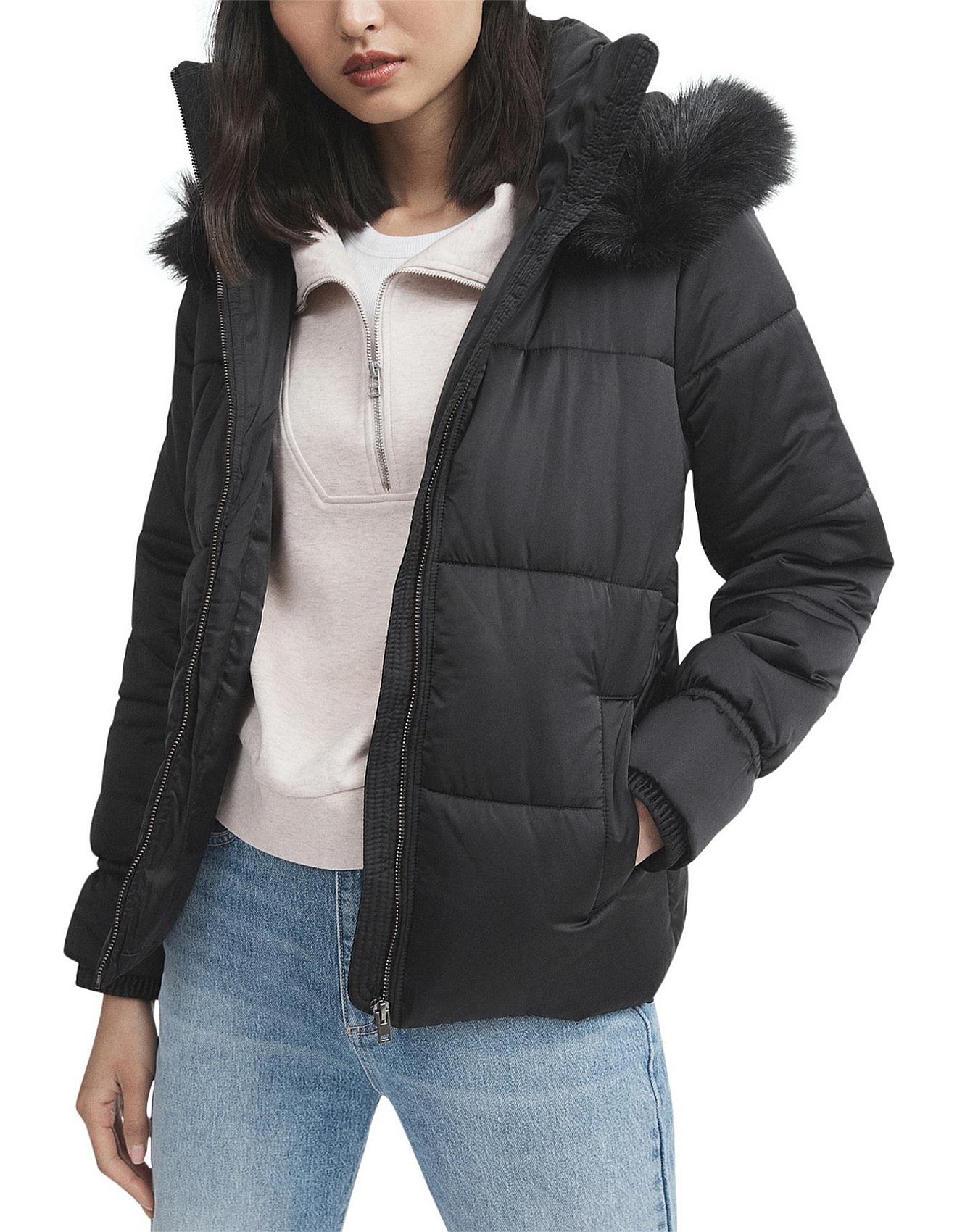 witchery long puffer jacket