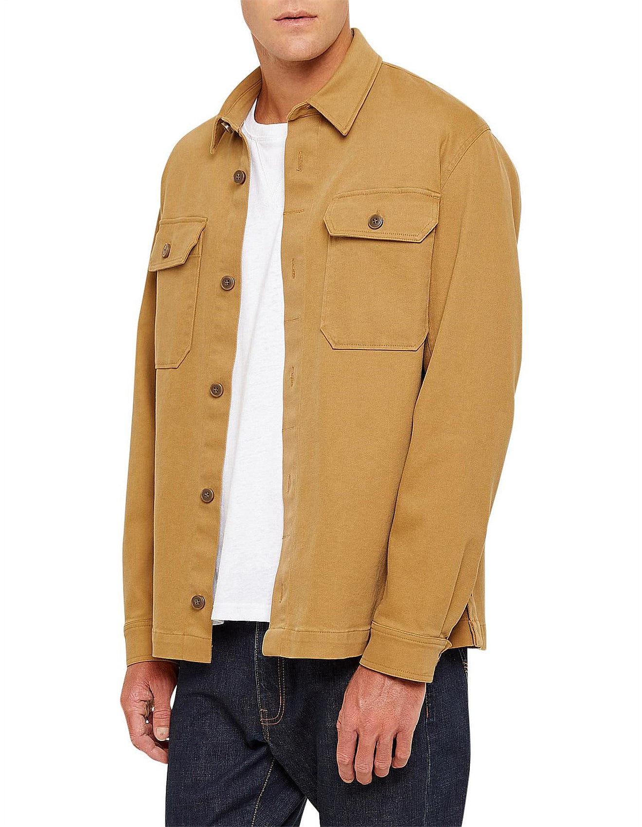 twill shirt jacket