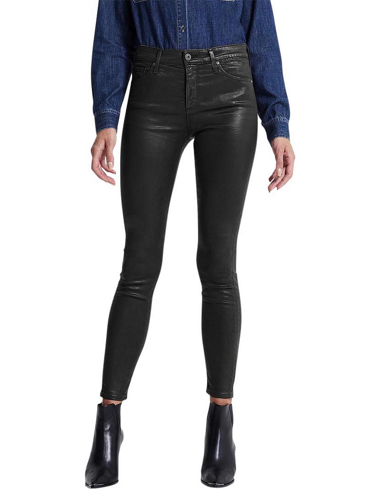 Denim Jeans Ag Farrah High Rise Skinny Black Women's AG Jeans