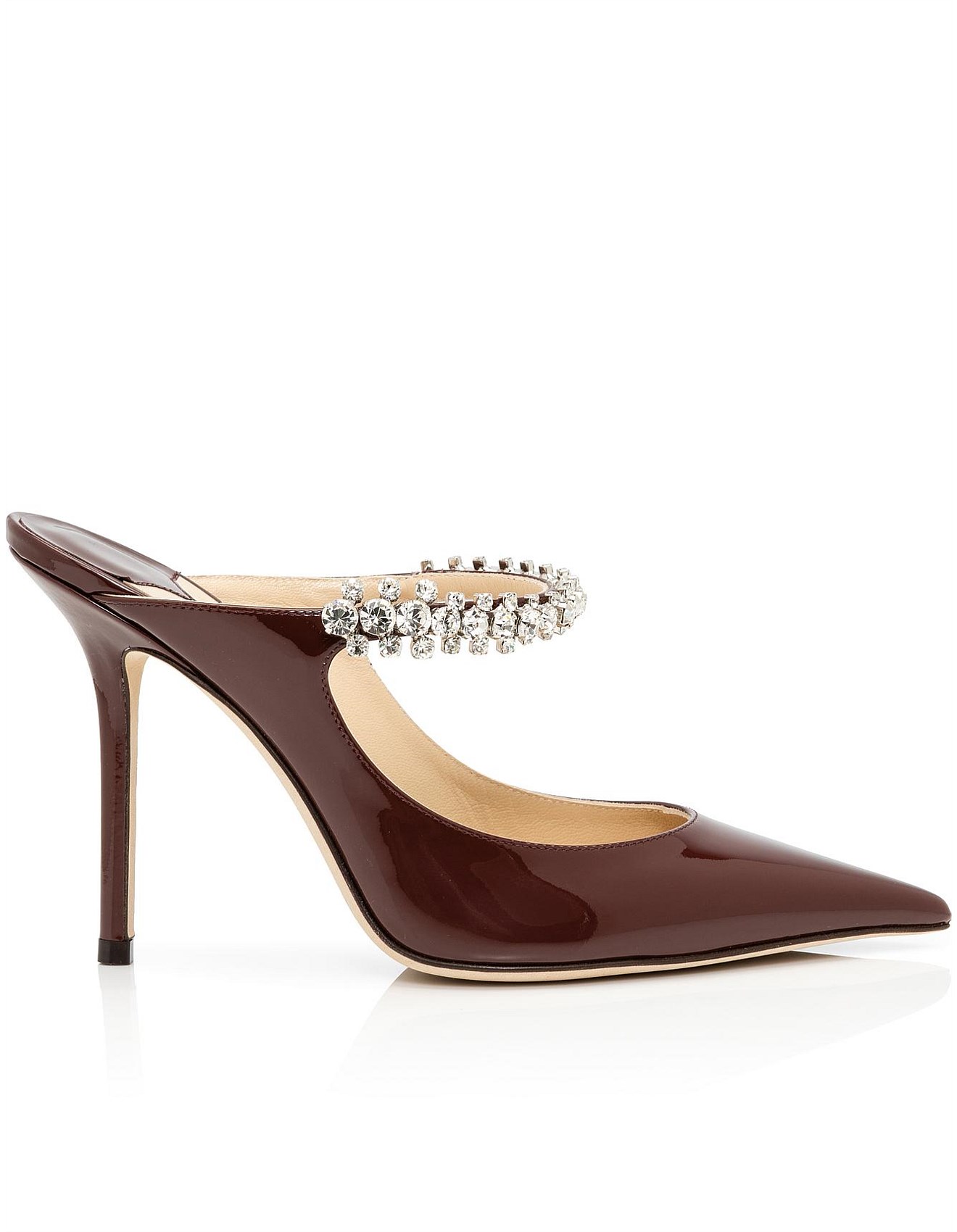 Jimmy Choo Bing Patent Mule With Embellished Strap 100 David Jones