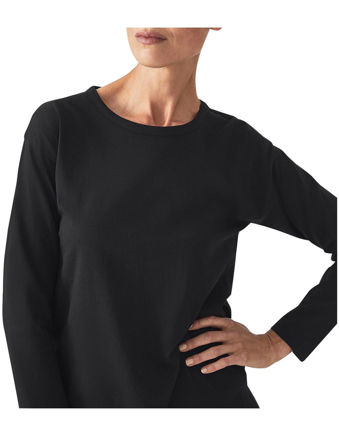 long sleeve black tunic top