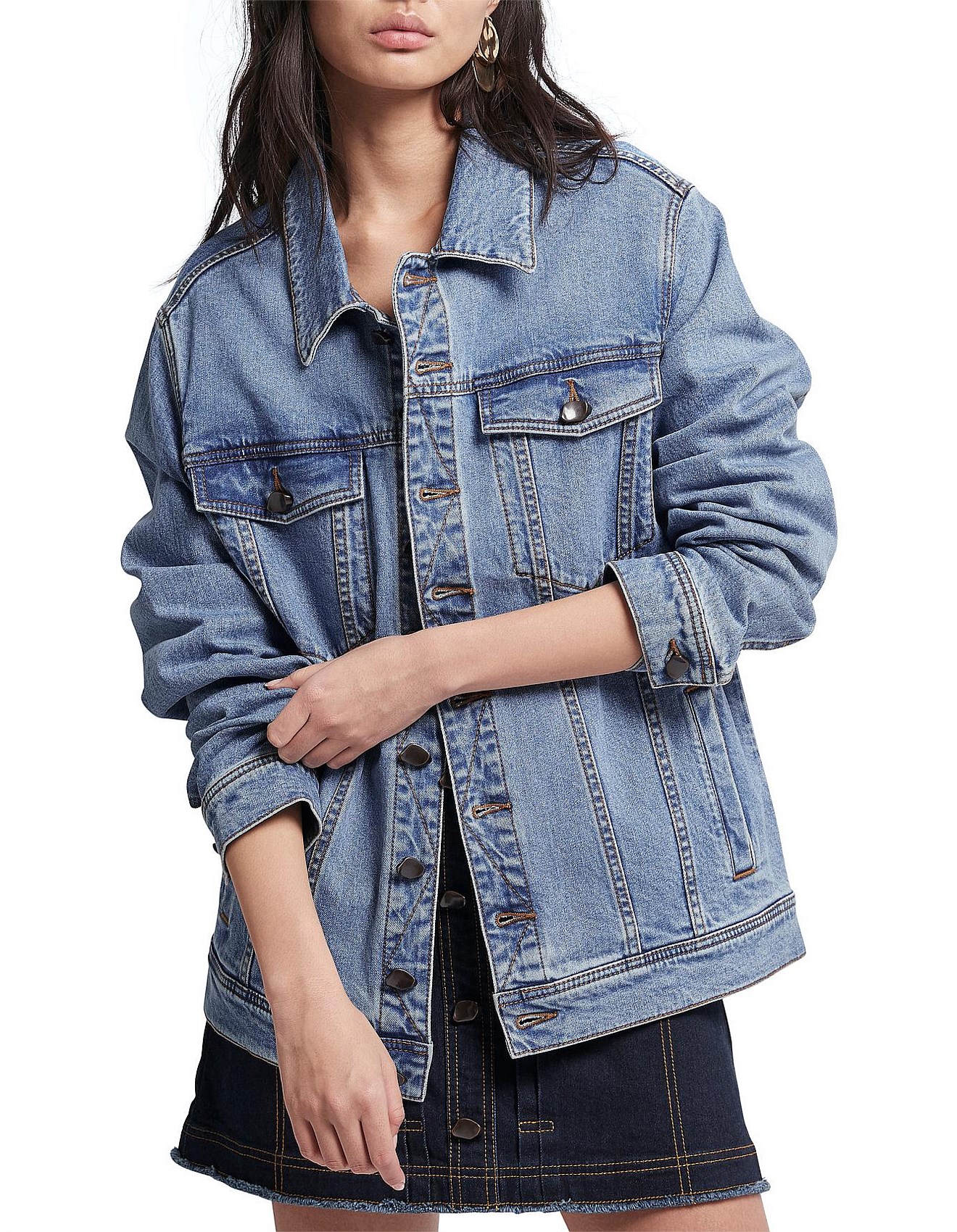Jacket Womens Aje Tori Denim Jacket Aje Denim Jacket New Arrivals