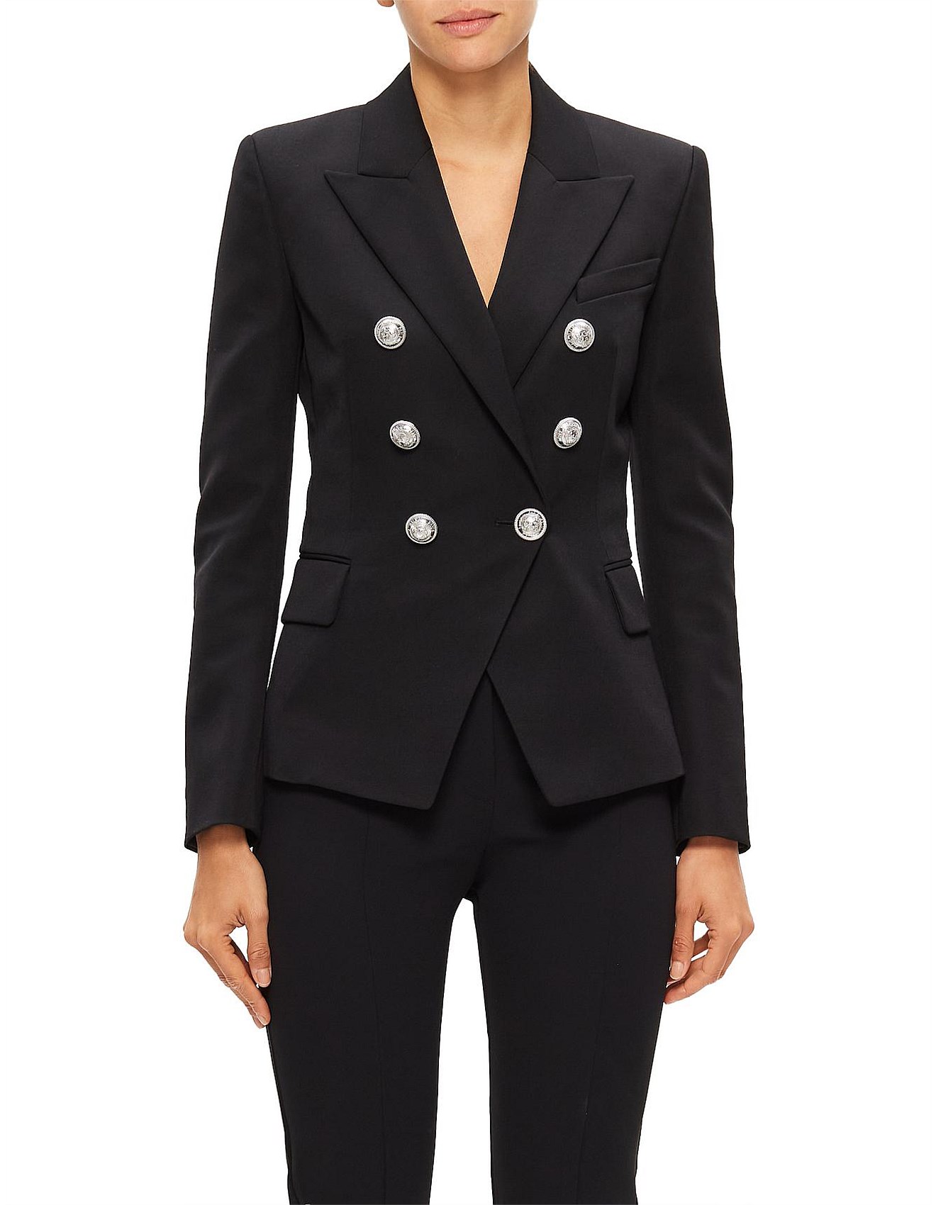 Balmain Double-breasted Blazer With Silver Coin Buttons David Jones