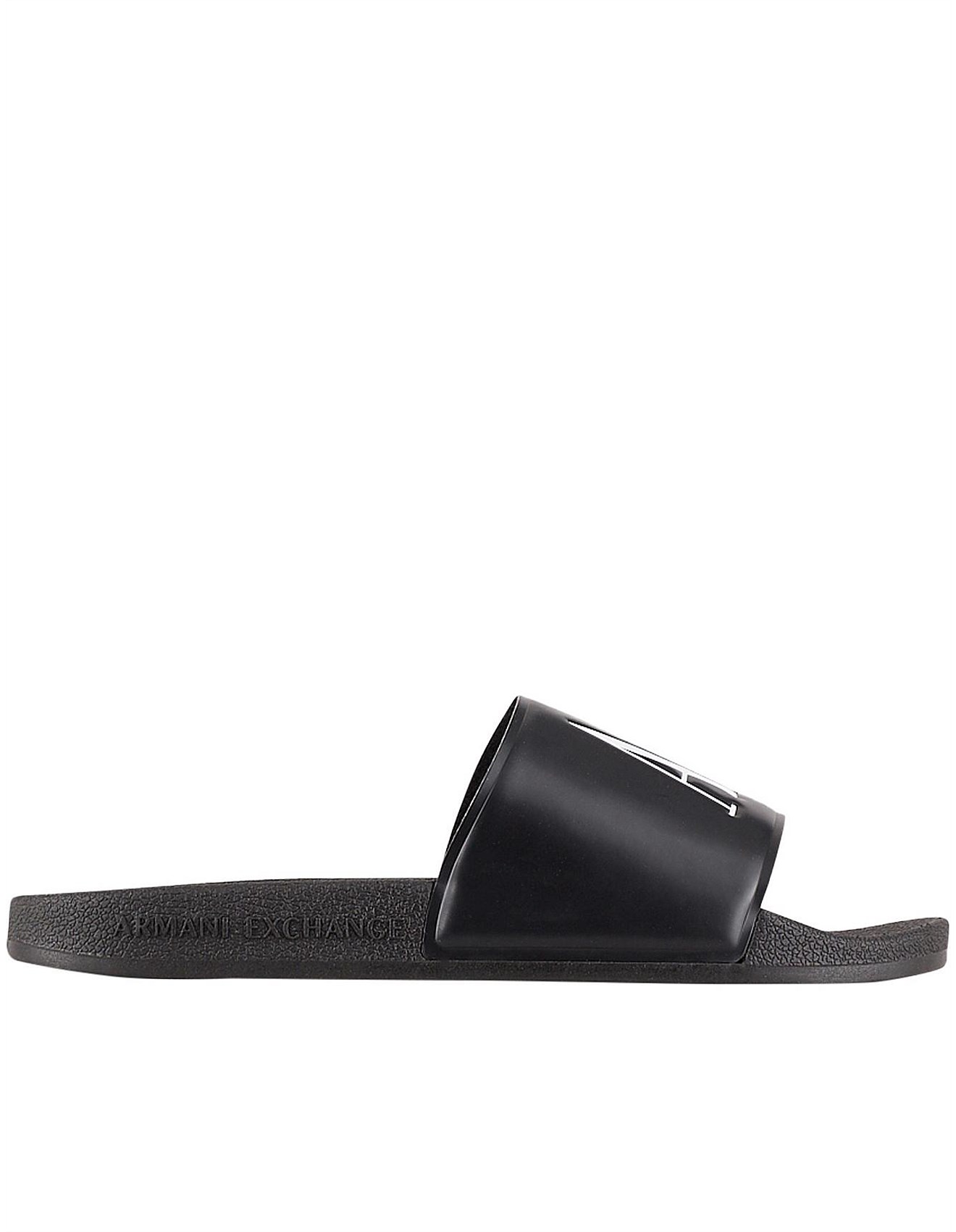 Armani Exchange Black Logo Slide Sandal David Jones - Main Image