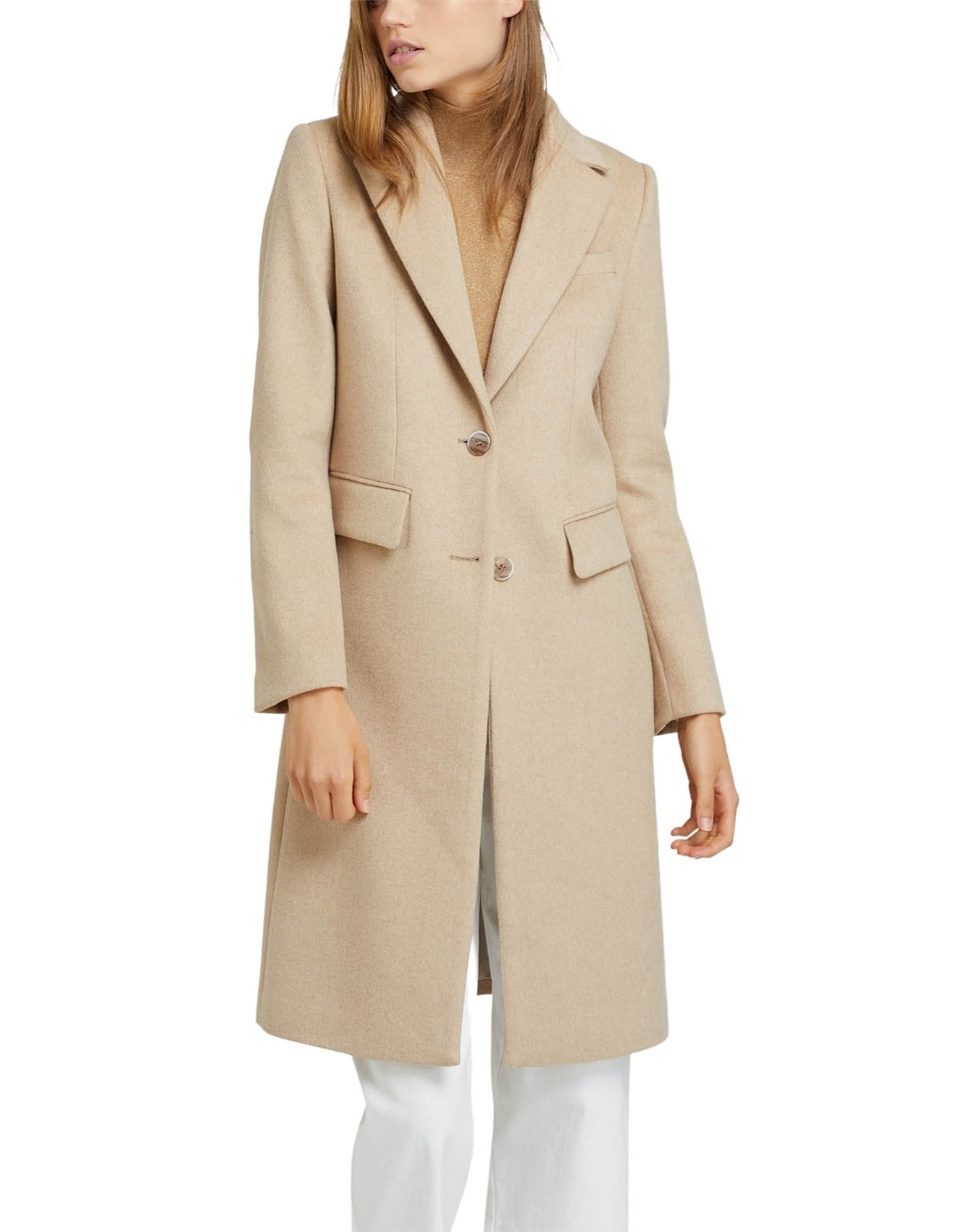 Oxford Ruby Tailored Wool Blend Coat David Jones