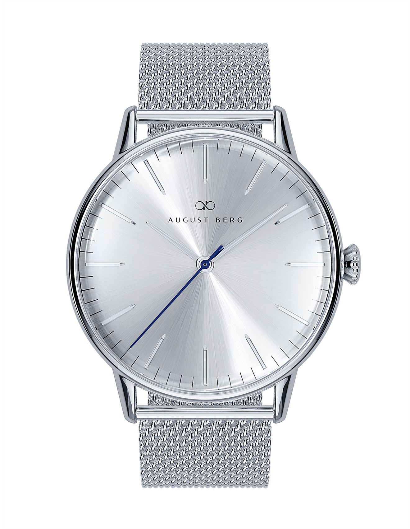 mesh watch silver