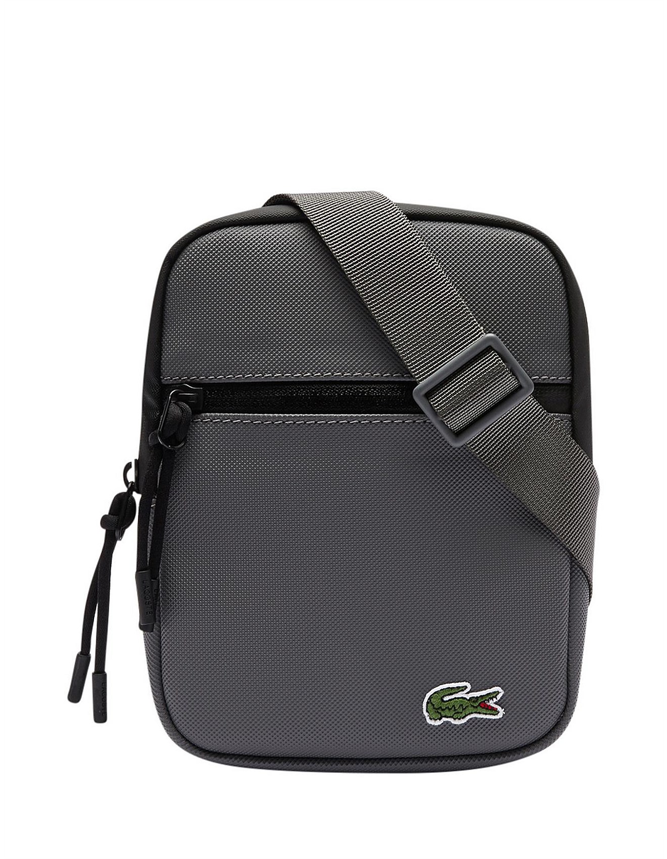 Lacoste Lcst S Flat Crossover Bag Smoked Pearl N David Jones