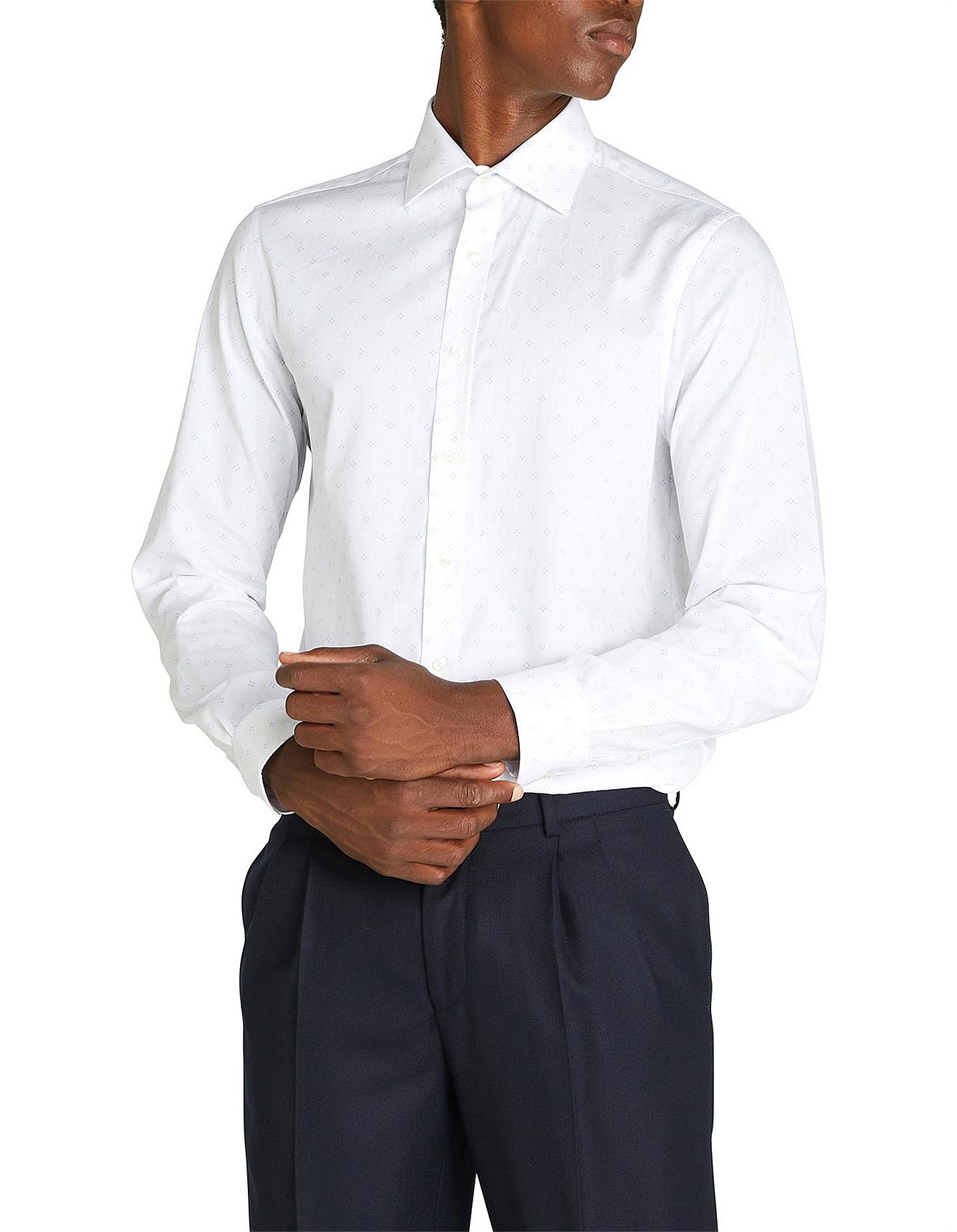 Ben Sherman Ls Frml Pin Dot Kings Shirt Wht David Jones