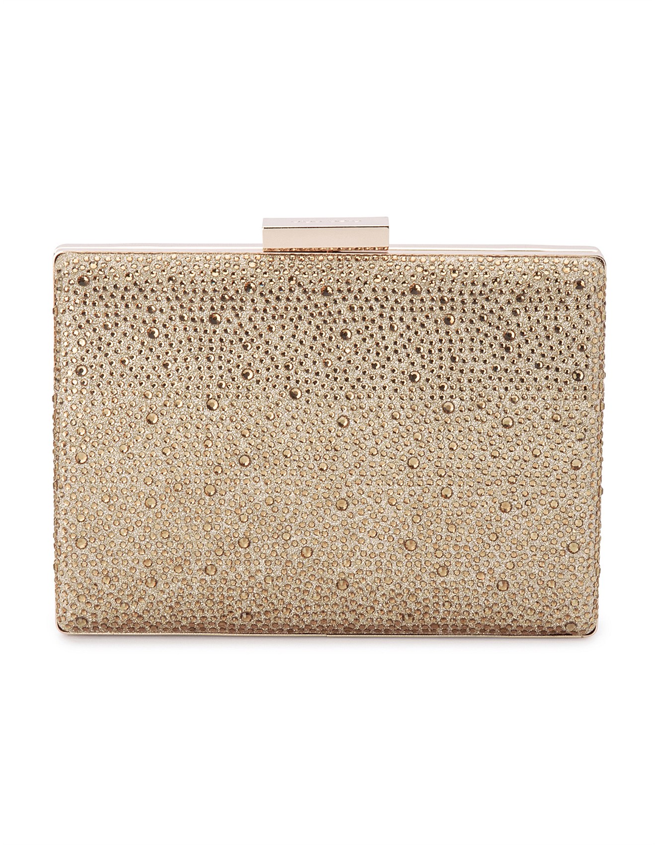 Olga Berg Gabby Metallic Hot Fix Clutch David Jones