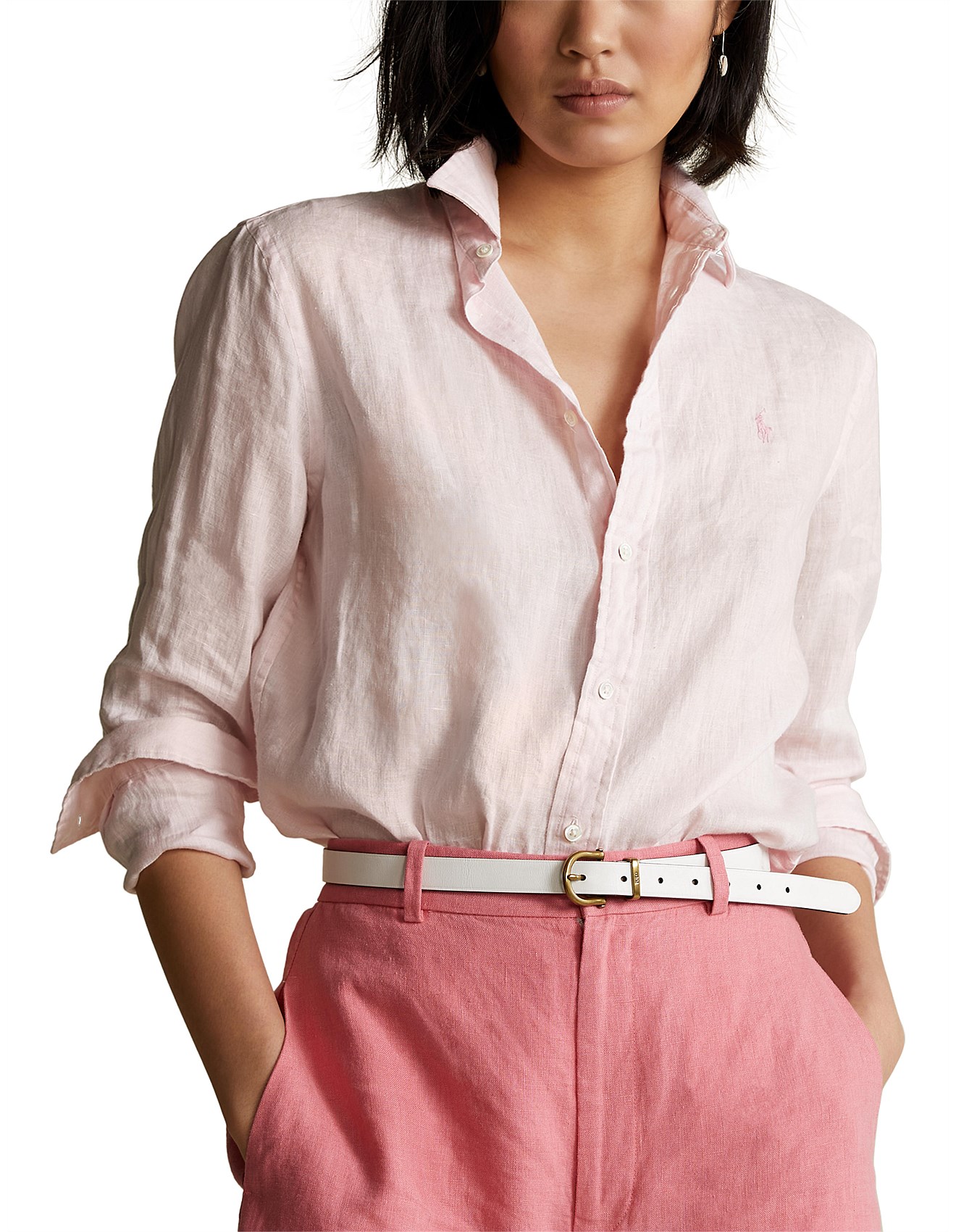 ralph lauren relaxed fit linen shirt women's