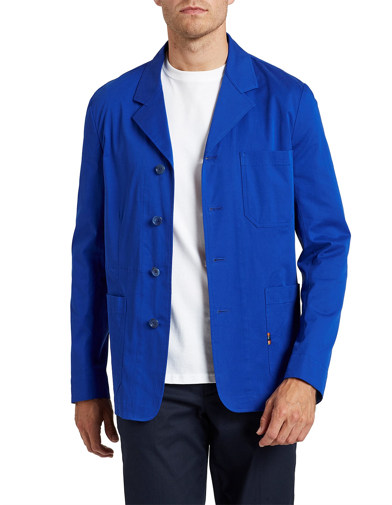 blue cotton work jacket