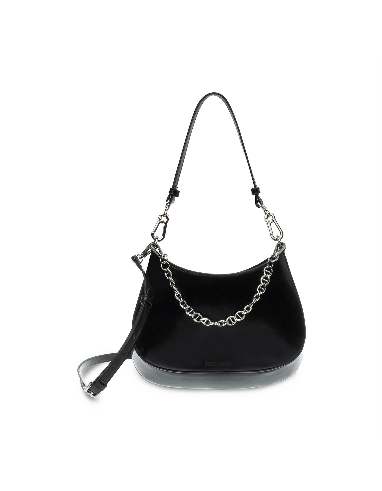 Steve Madden Bmavis Black Top Zip Shoulder Bag | David Jones
