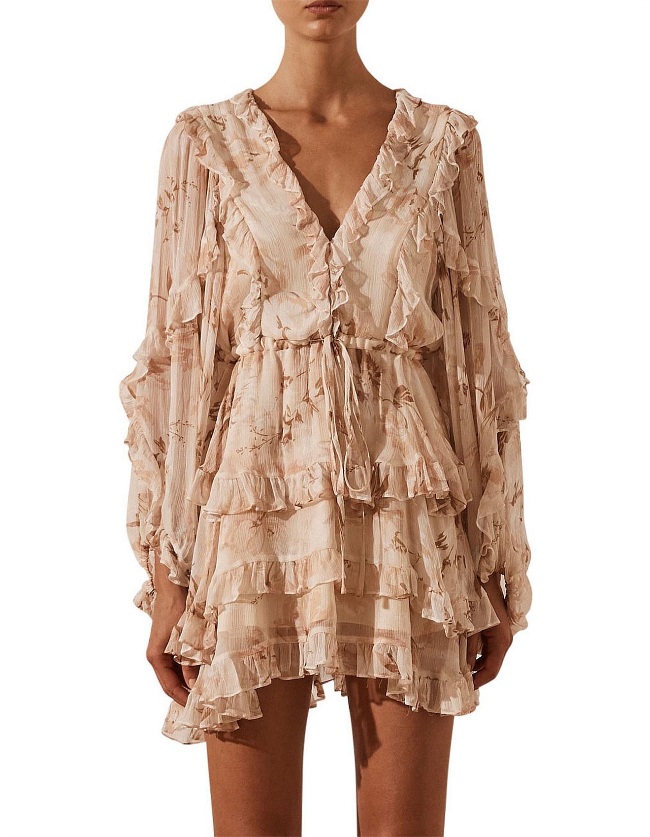 Nina Balloon Sleeve Frill Mini Dress