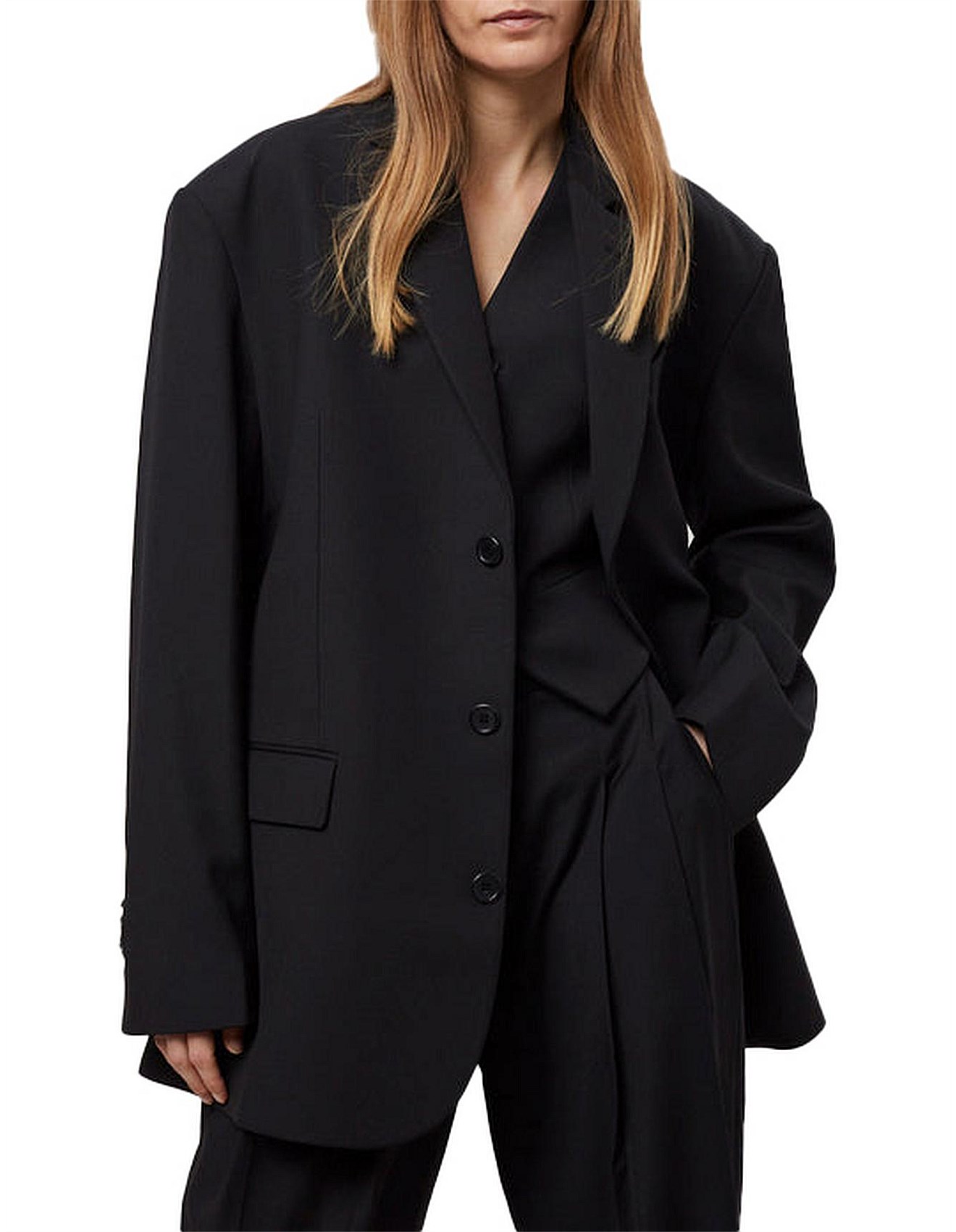 The Frankie Shop Gelso Oversized Blazer Black David Jones