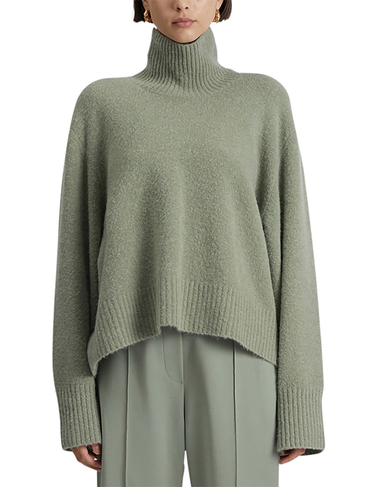 forest green turtleneck