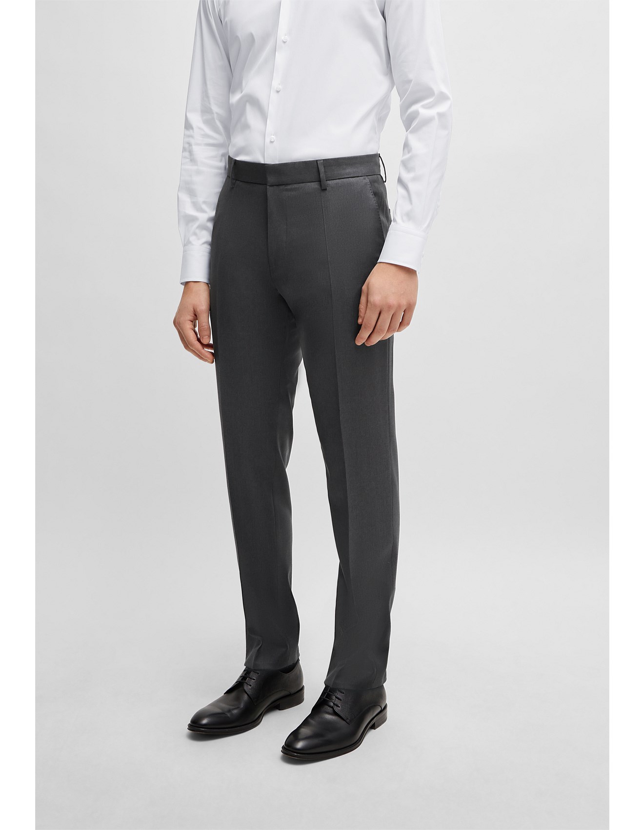 Hugo Boss Slim-fit Trousers In Virgin-wool Serge David Jones