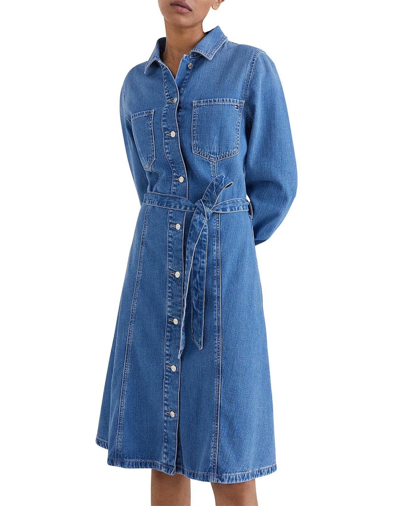 Tommy Hilfiger Denim Fit and Flare Midi Dress David Jones