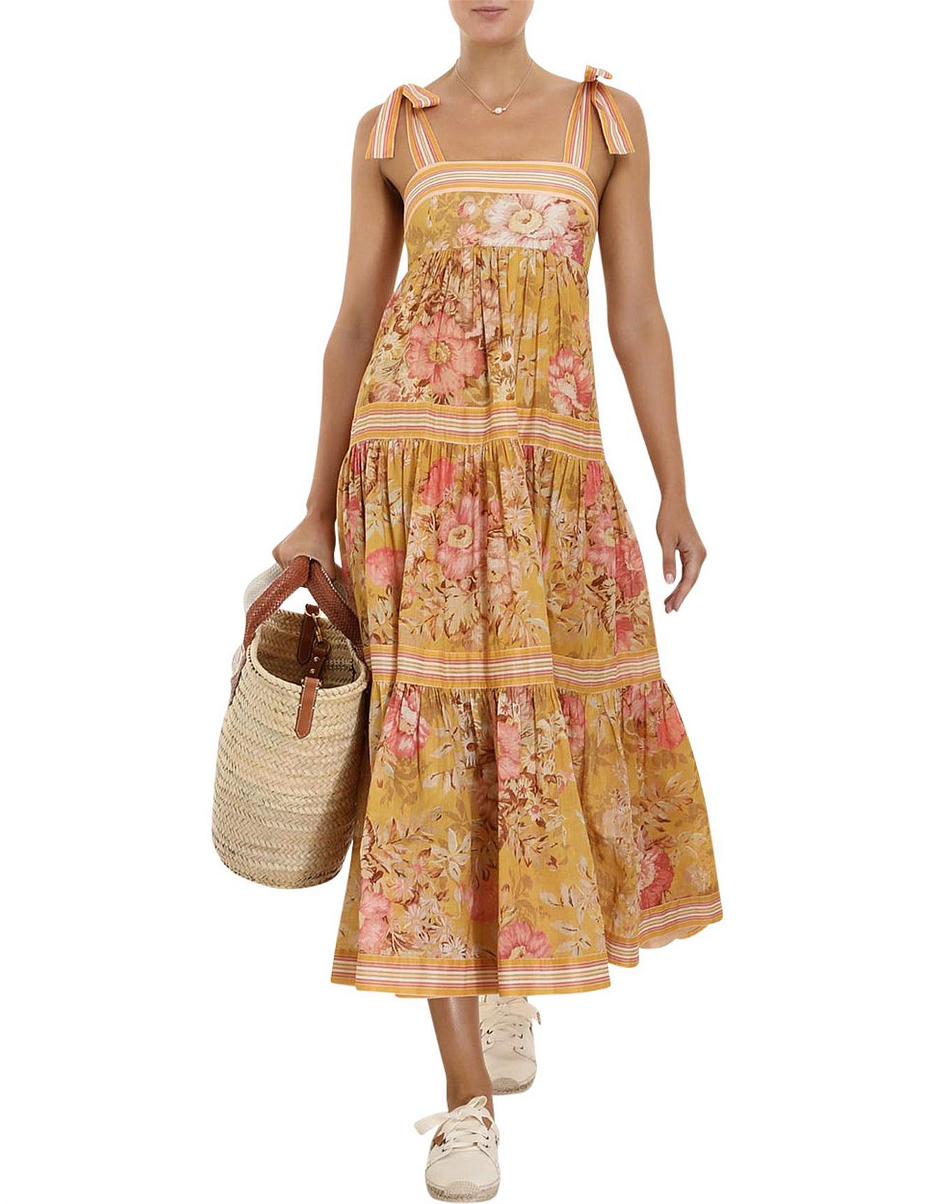 zimmermann tie shoulder dress