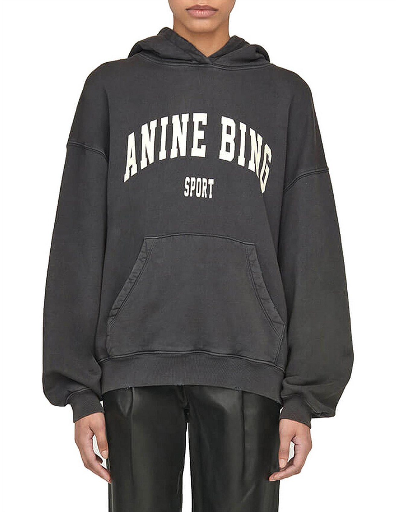 Anine Bing Harvey Sweatshirt Washed Black David Jones