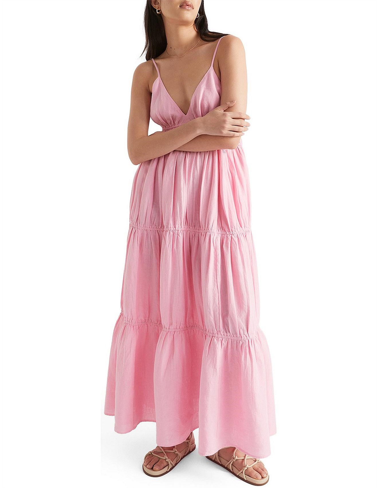 Seed Heritage Linen Tiered Maxi Dress David Jones