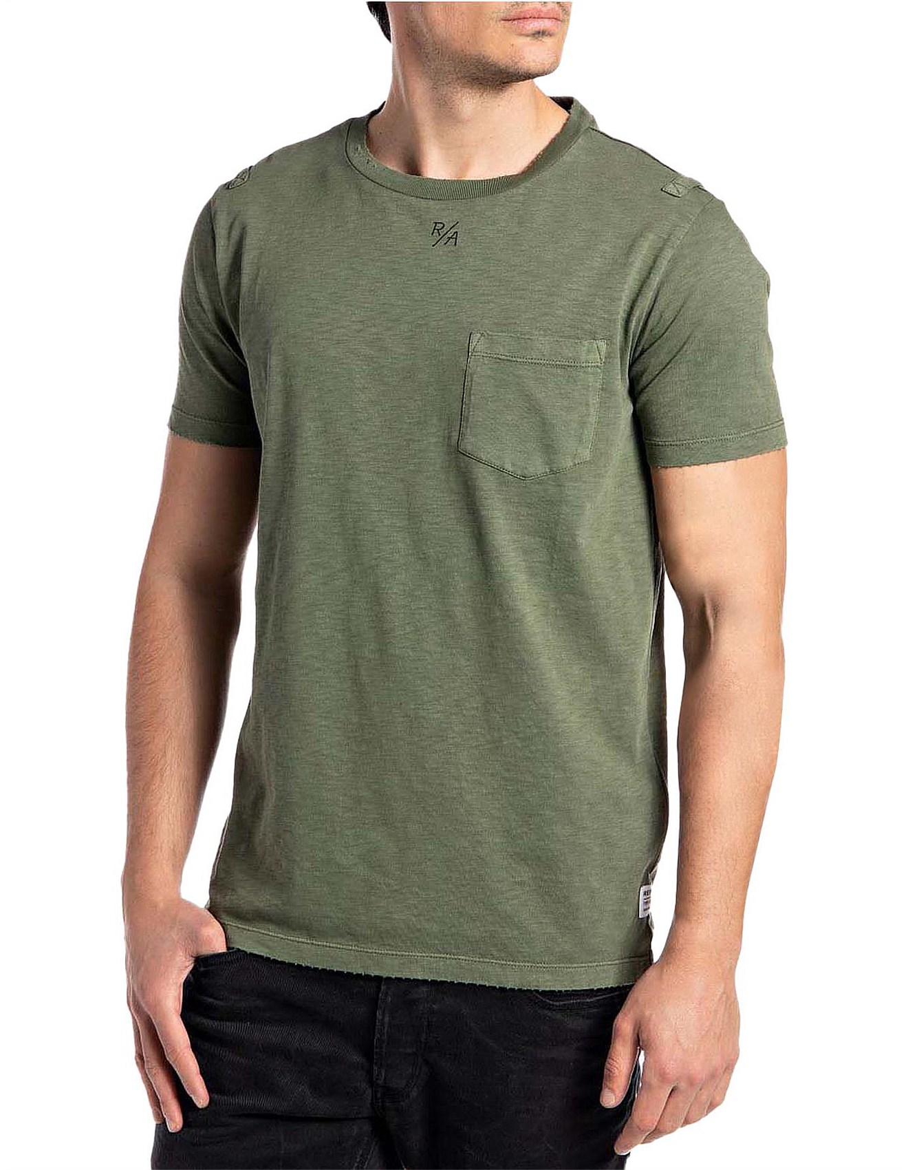 Replay Garment Dyed Slub Jersey T-shirt | David Jones