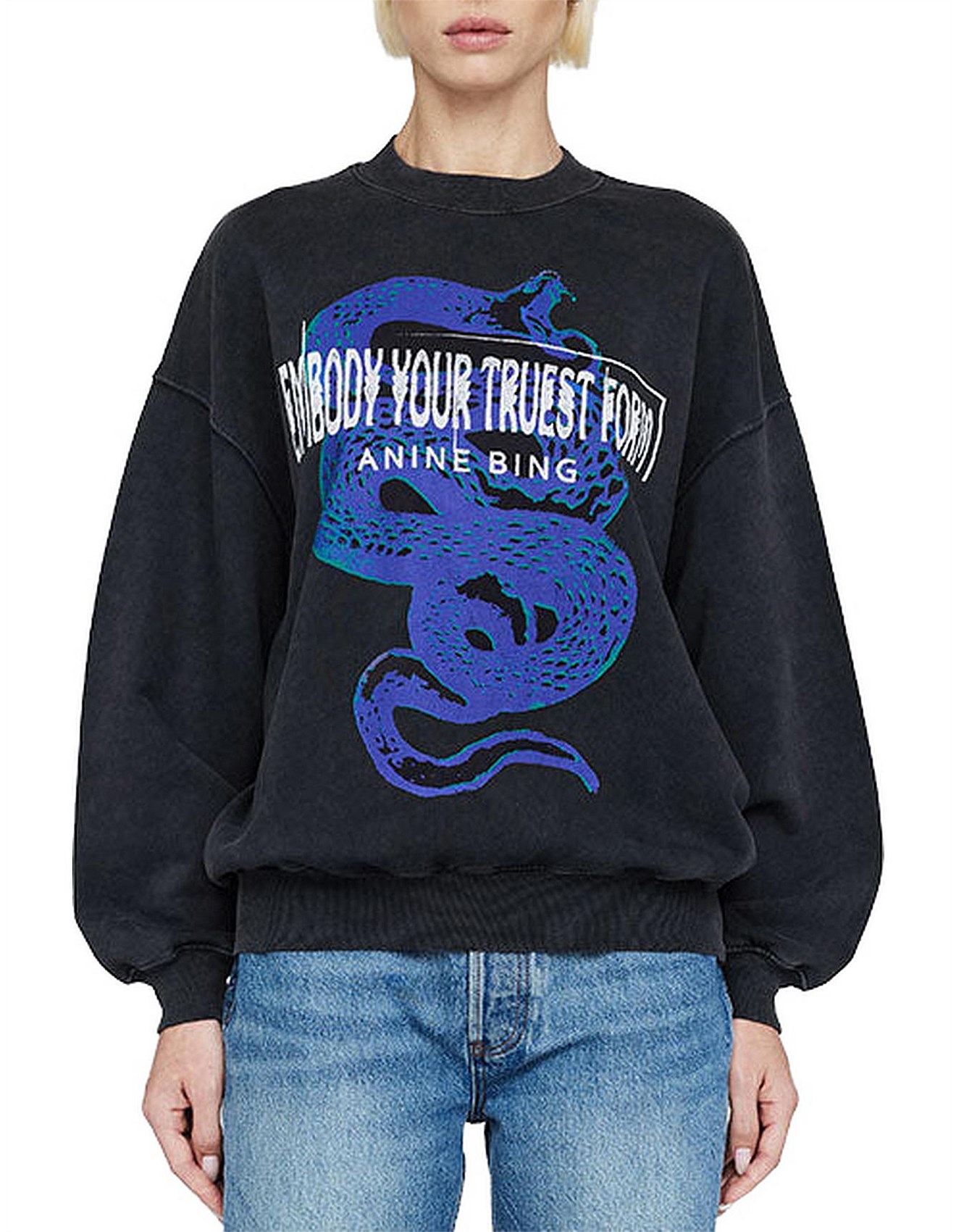 Anine Bing Jaci Sweatshirt Viper Graphic T-shirt | David Jones
