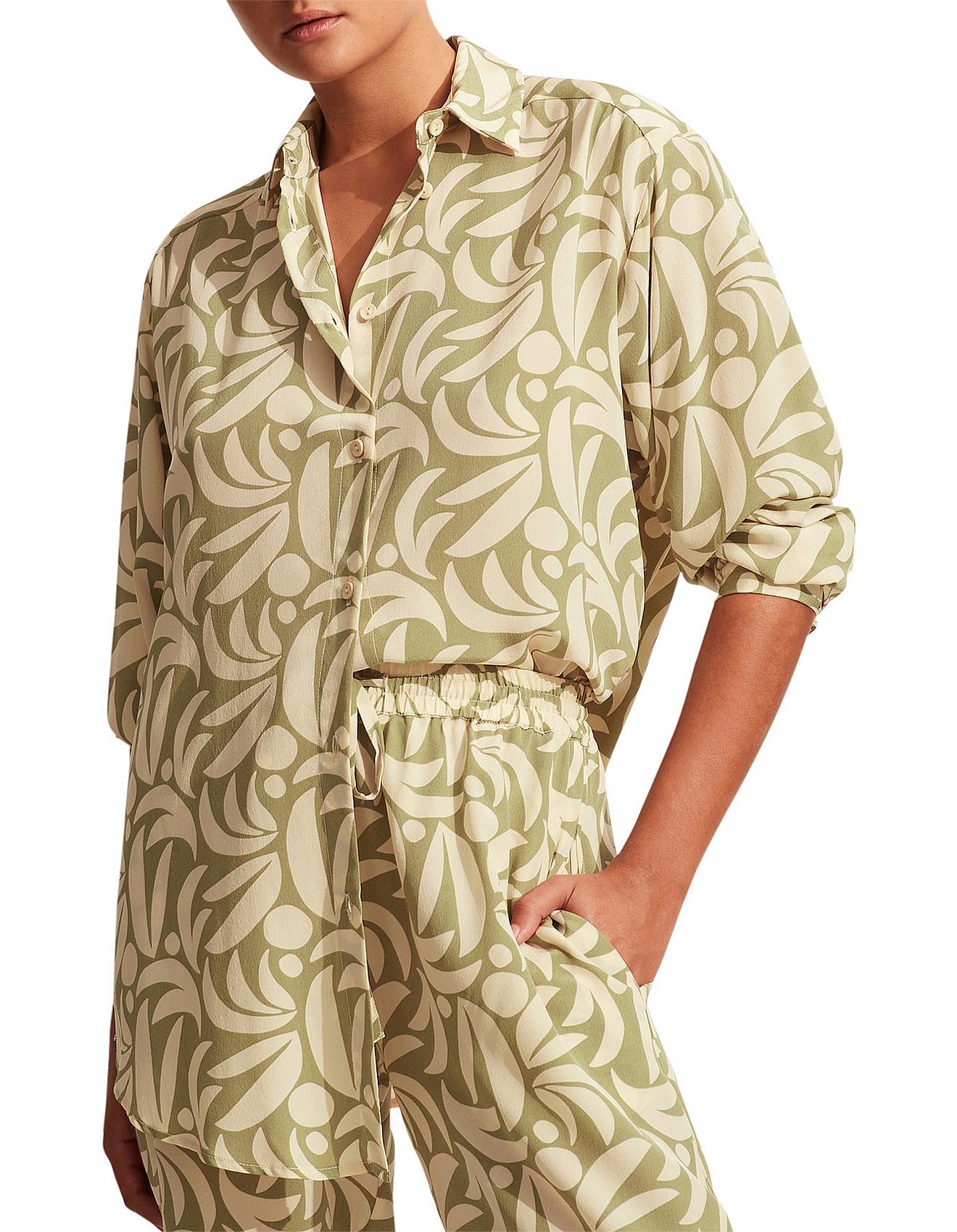 Matteau Long Sleeve Silk Shirt | David Jones