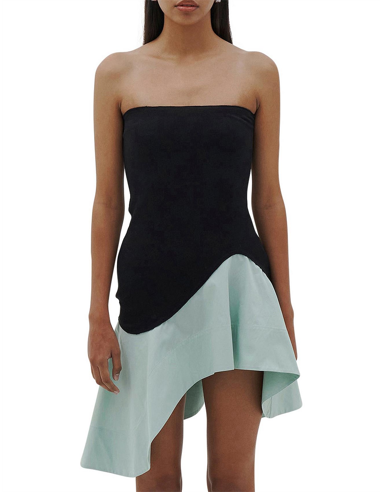 Bassike Rib Contrast Strapless Dress David Jones