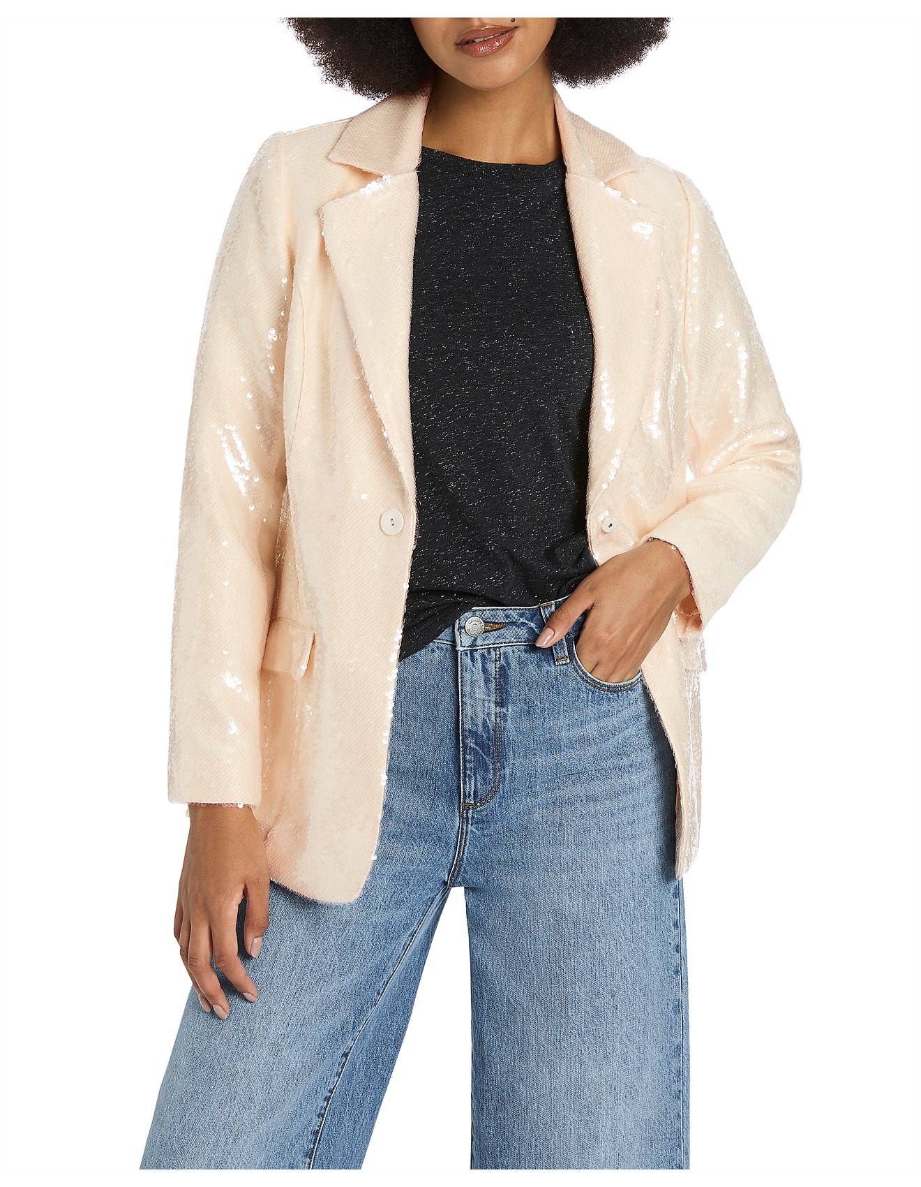 Zara Champagne Sequin Blazer Marcs Women Linsey Sequin Blazer