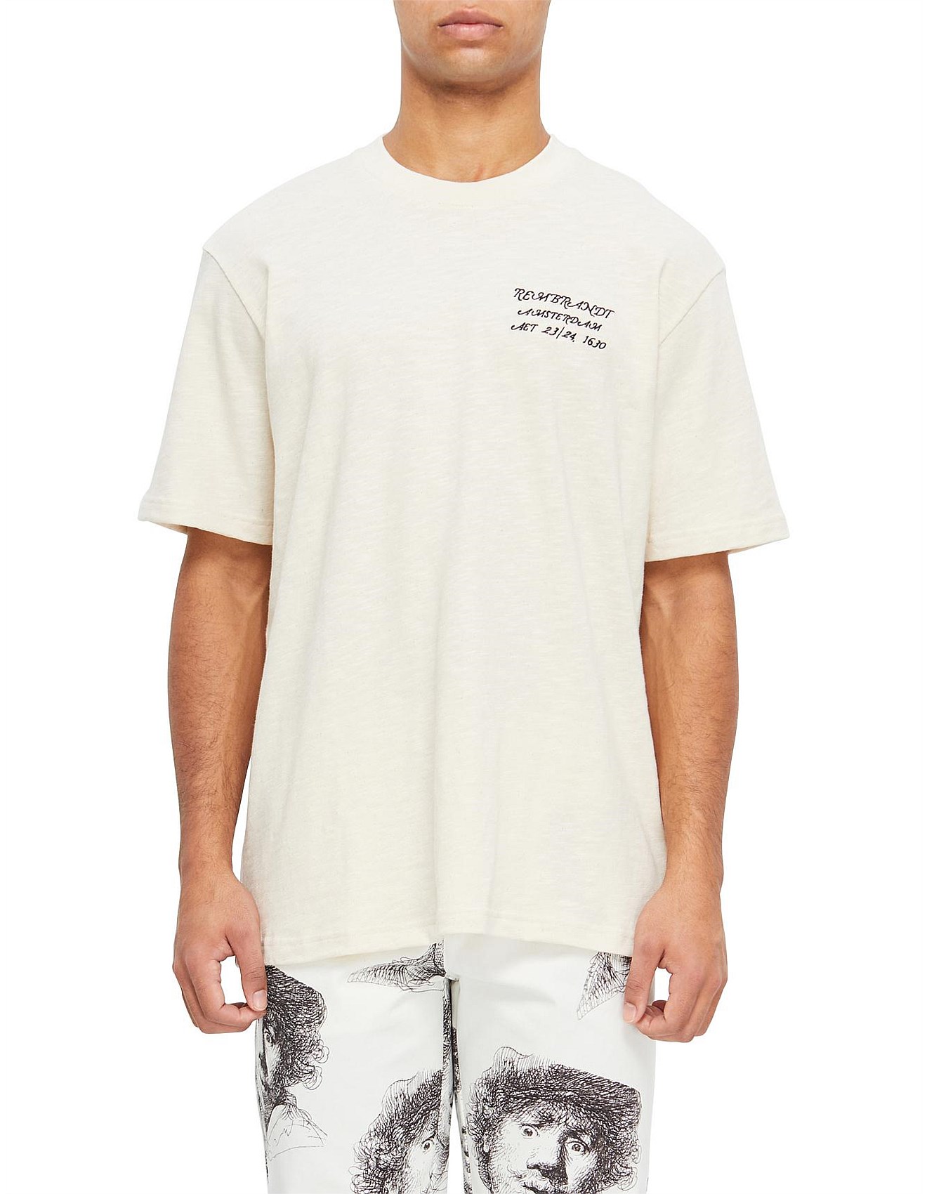 トップス JW ANDERSON 23SS Oversized Print Shirt JW Anderson Men's Flower Pot Print Oversized T-Shirt in White JW