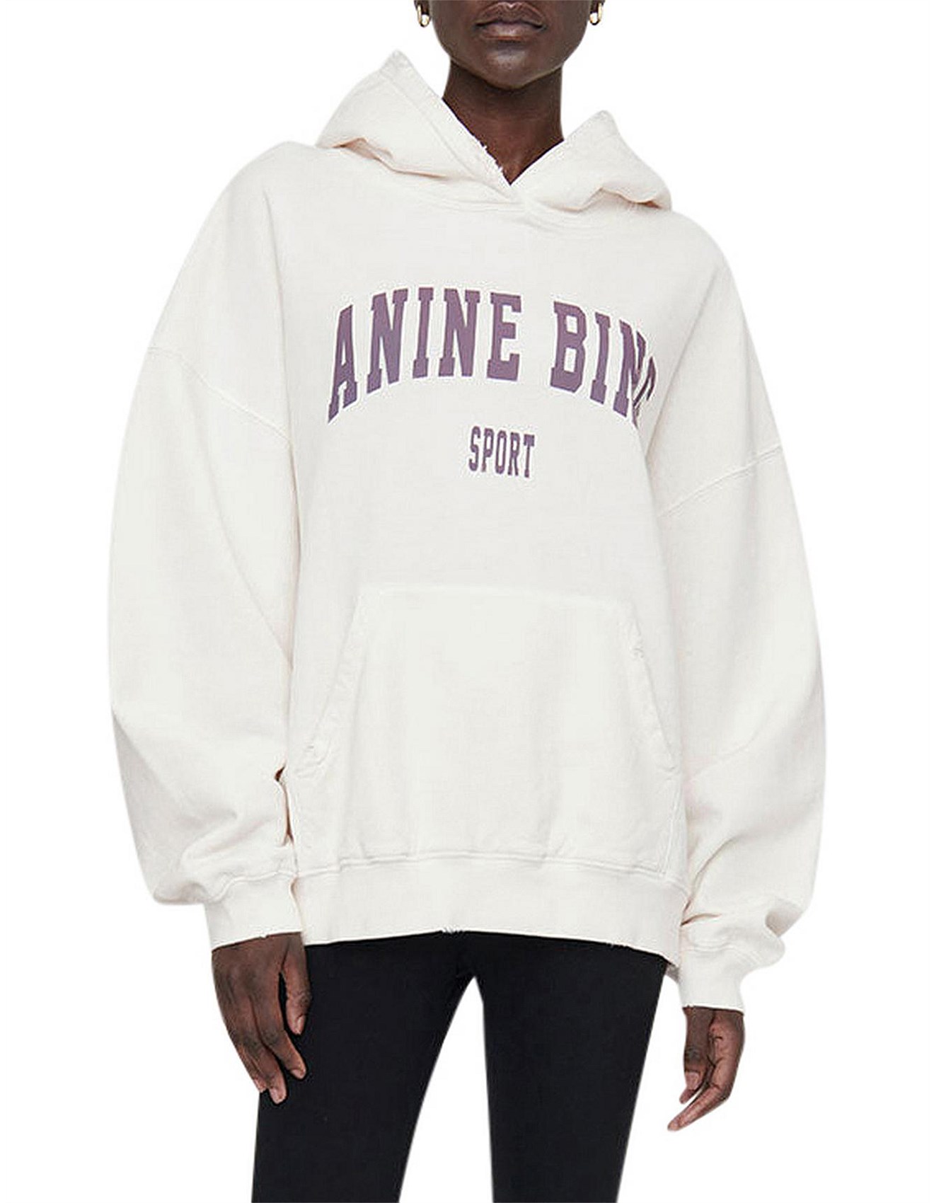 Anine Bing Harvey Sweatshirt Off White With Purple David Jones