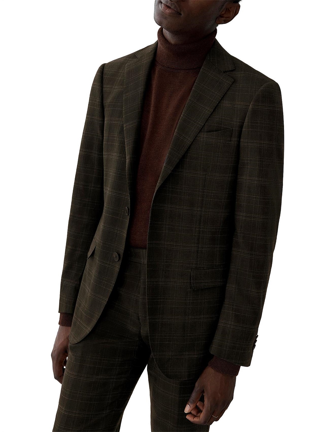 Politix Regular Stretch Wool Check Tailored Jacket David Jones
