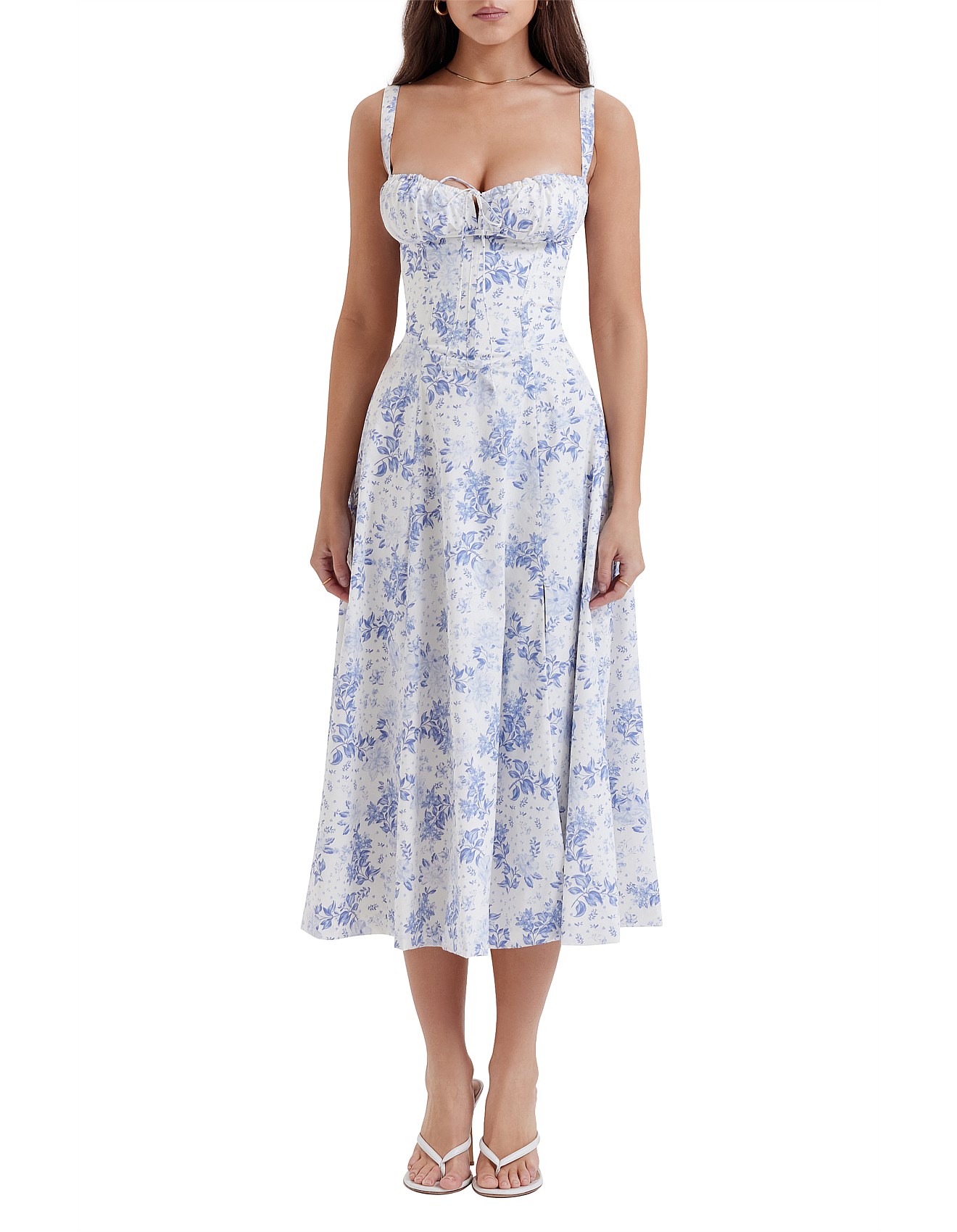 House Of Cb Carmen Blue Print Bustier Sundress David Jones