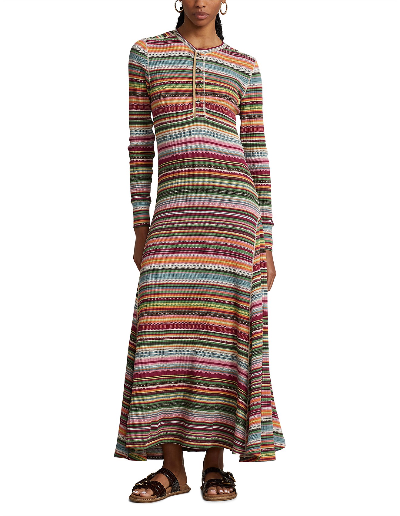 Polo Ralph Lauren Striped Cotton-blend Henley Dress David Jones