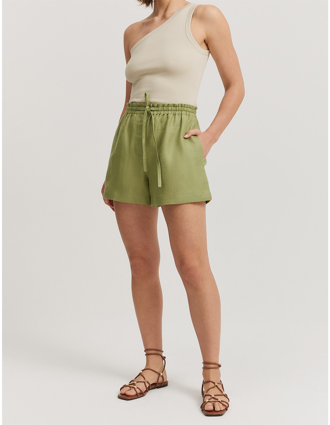 Country Road Organically Grown Linen Relaxed Short | David Jones