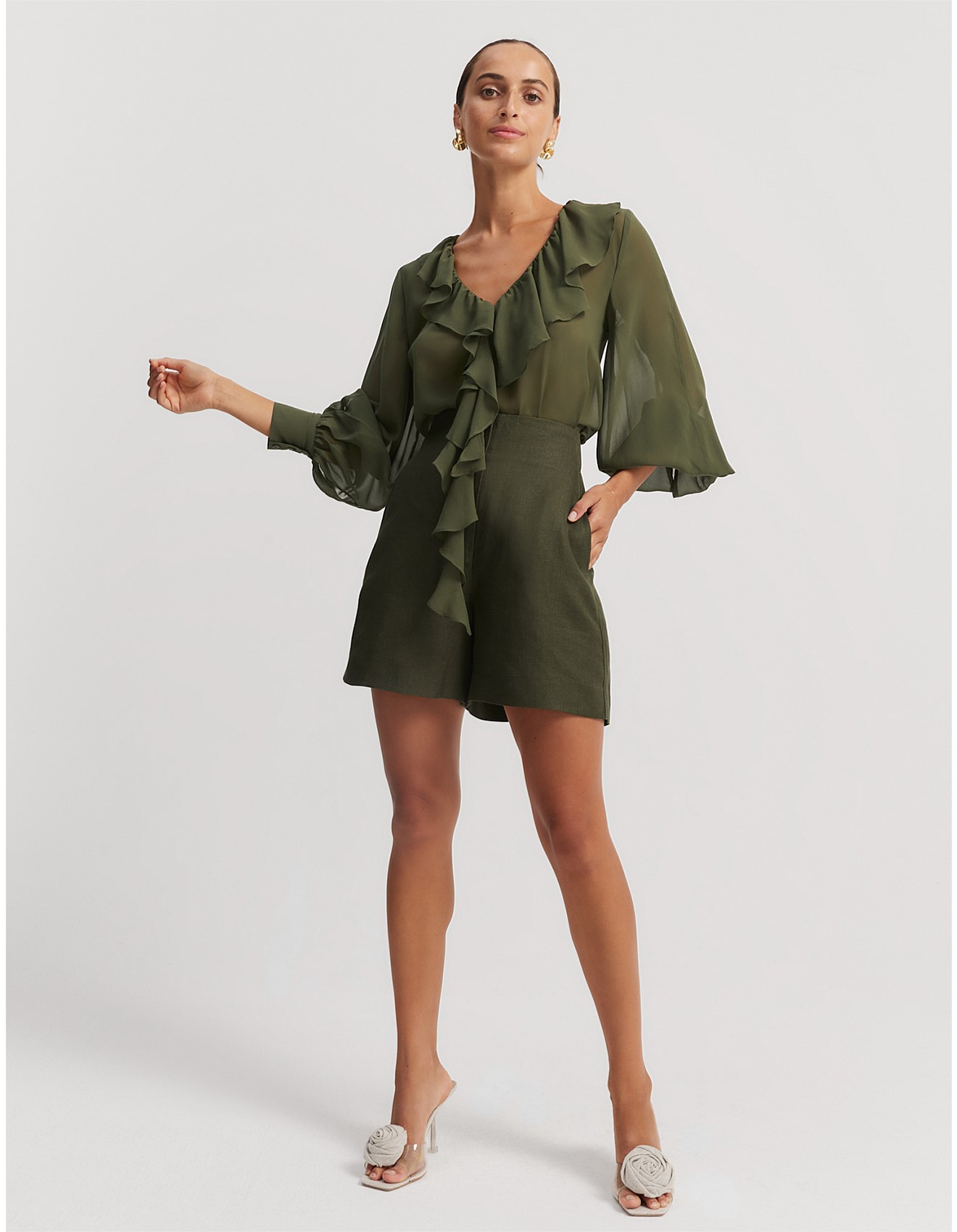 Country Road Silk Ruffle Dinner Blouse David Jones