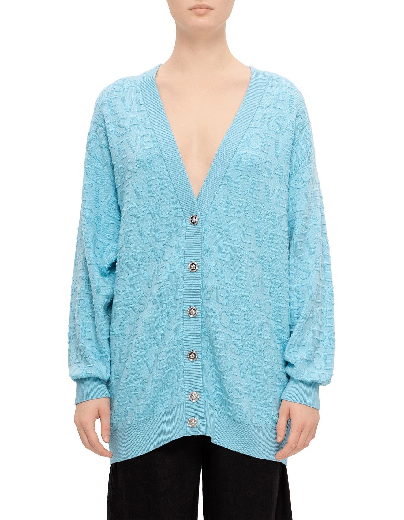 Versace Cardigan With All Over Logo | David Jones