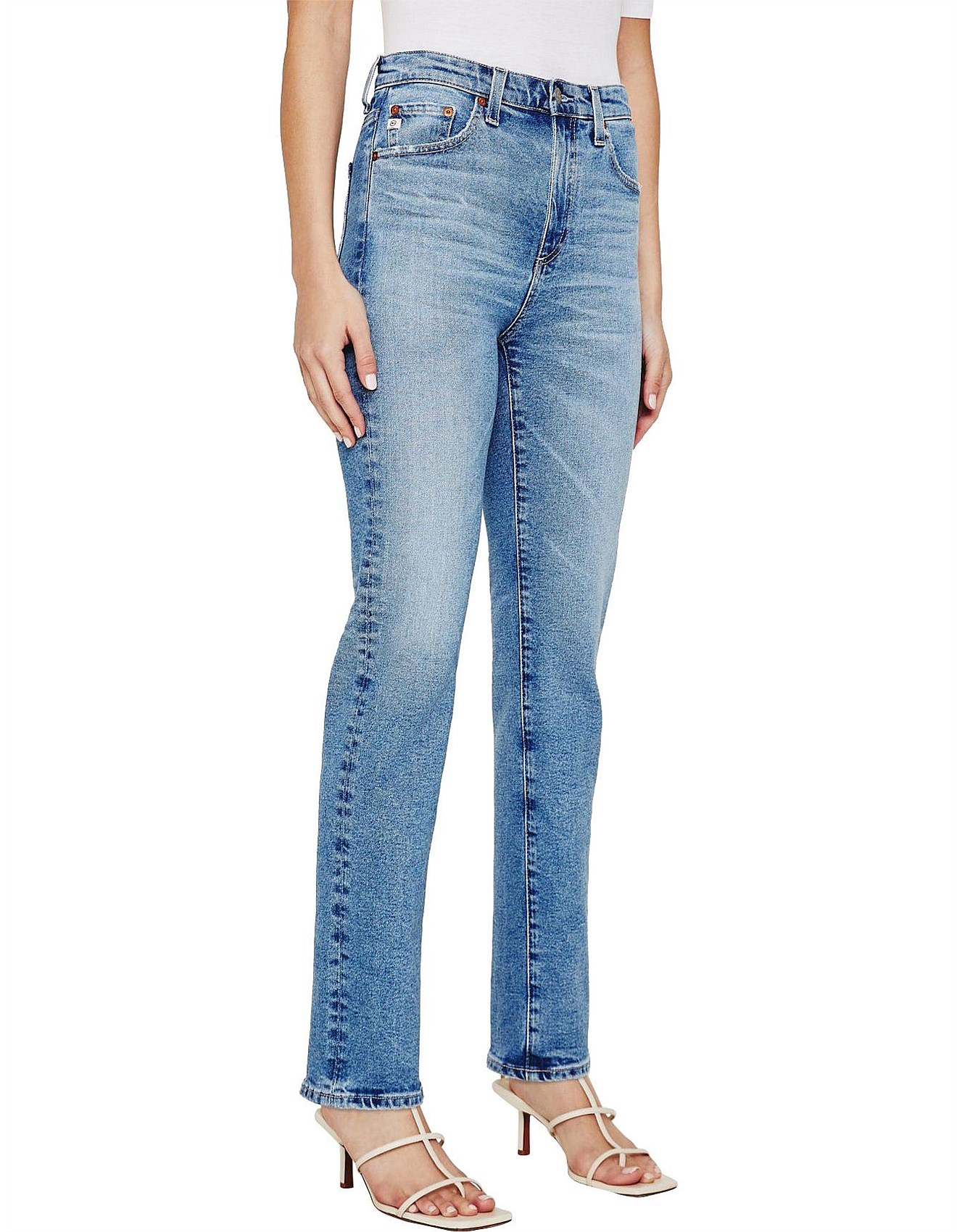 Ag Adriano Goldschmied Saige Mid Rise Straight Jean David Jones