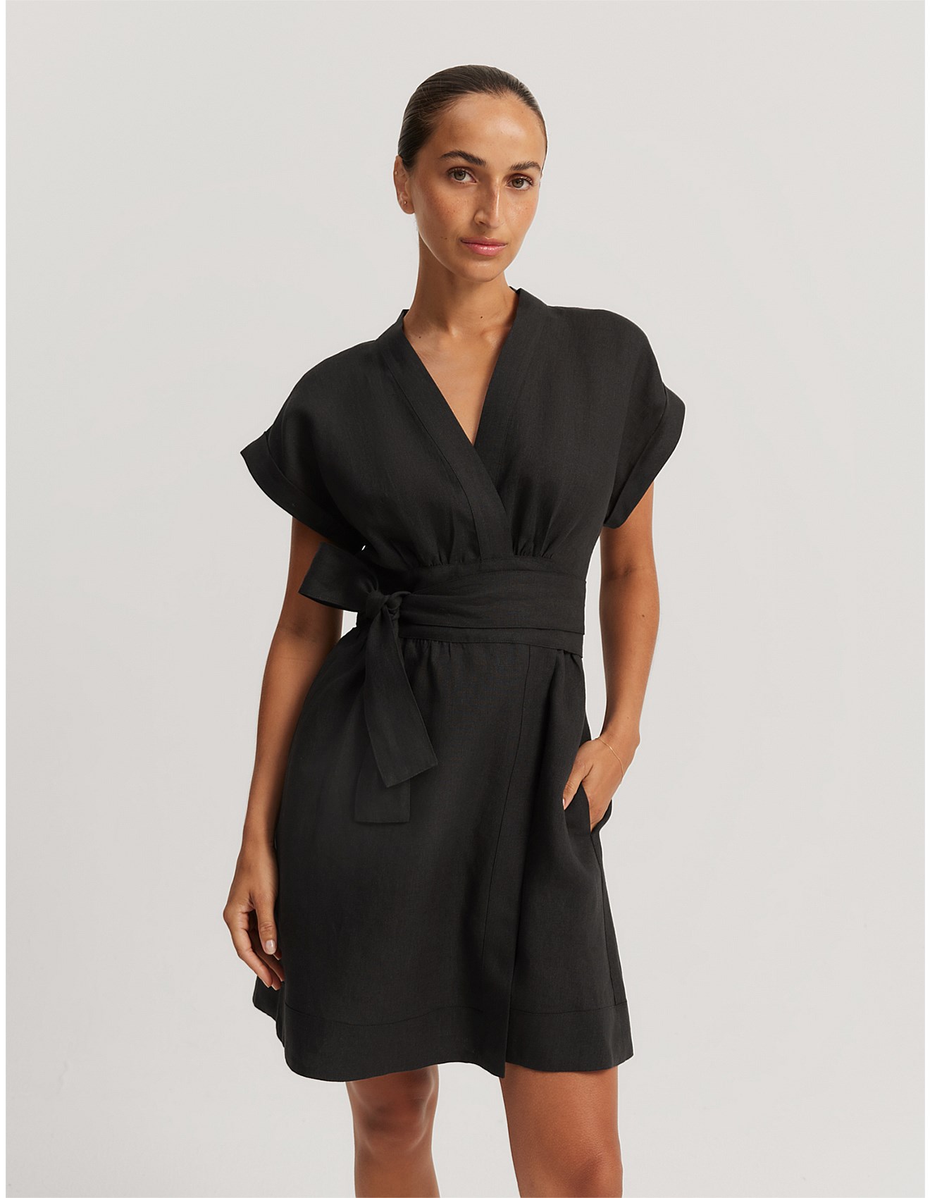 Country Road Linen Wrap Mini Dress Country Road Organically Grown