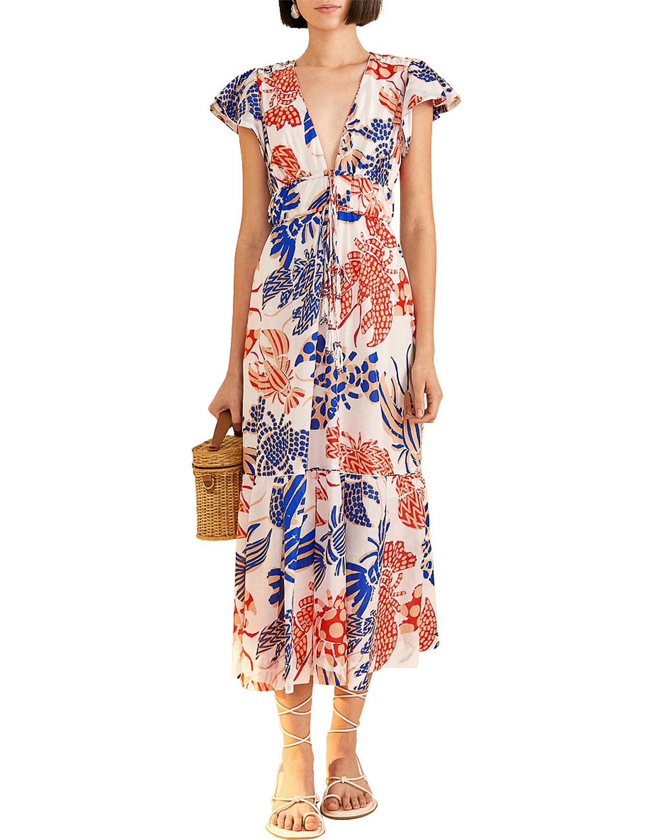 Farm Rio Mixed Lobsters Off-white Midi Dress | David Jones