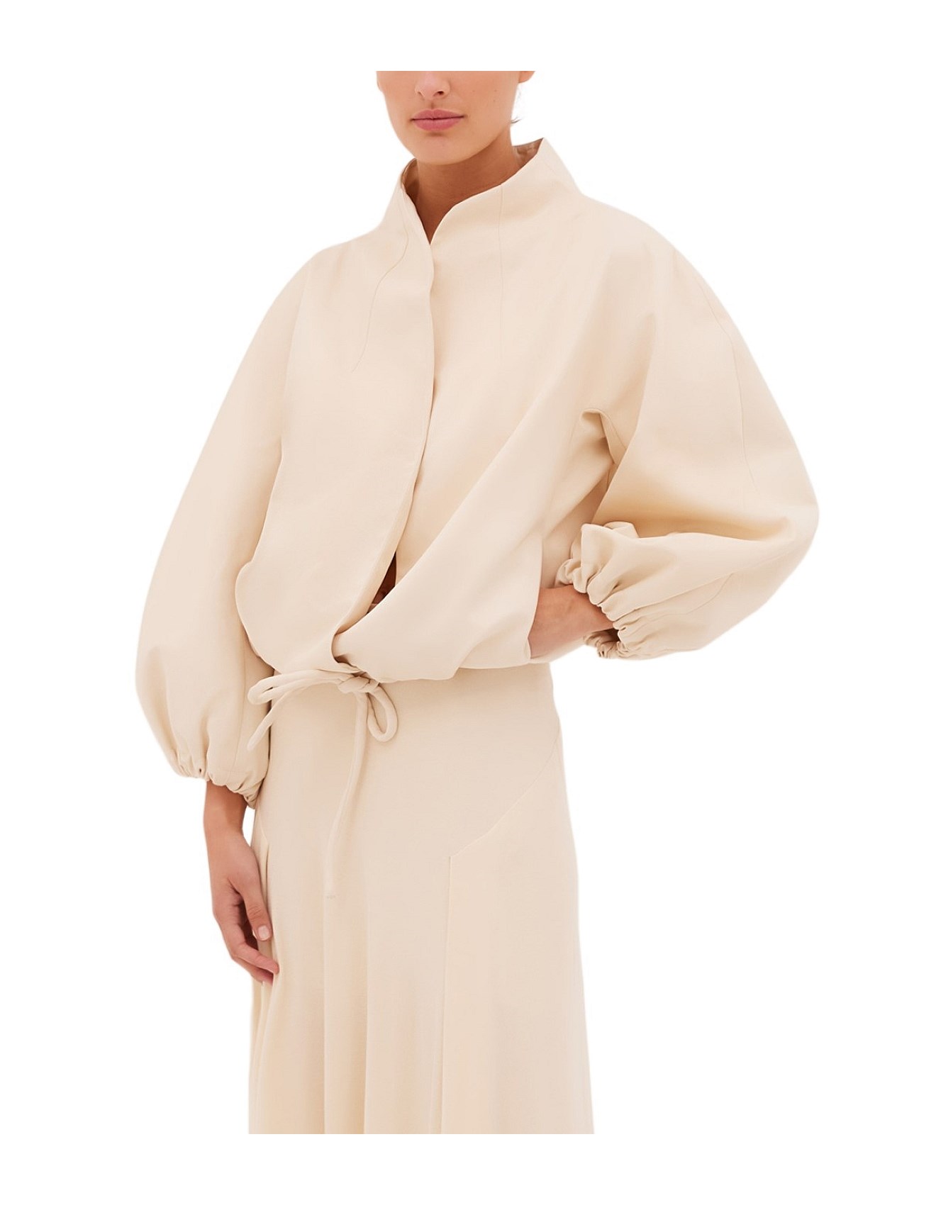 Bianca Spender Vanilla Nylon Campbell Bomber Jacket David Jones